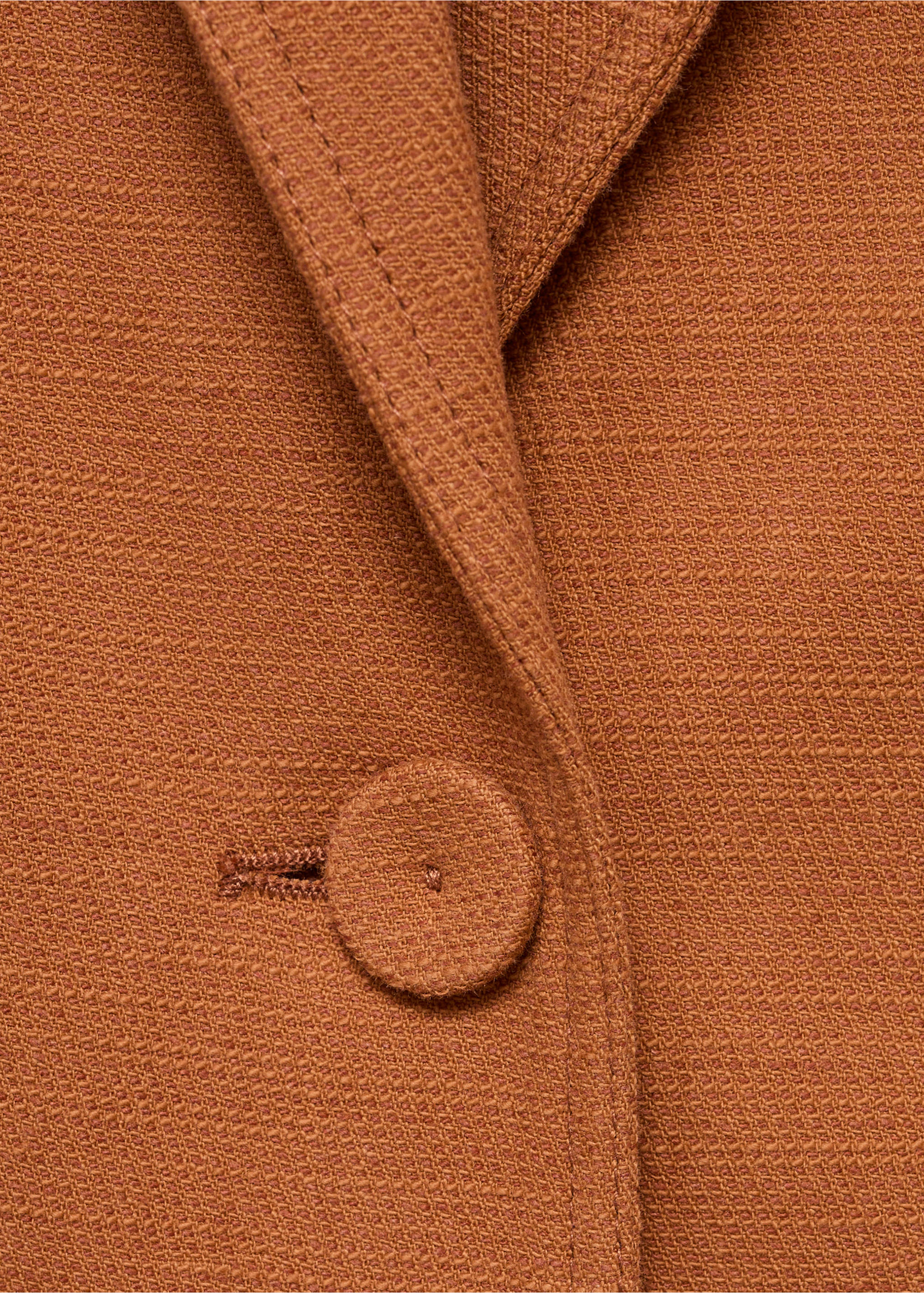 Cotton and linen-blend suit jacket - Details of the article 8, Caramel. Ref: 87065993-00.