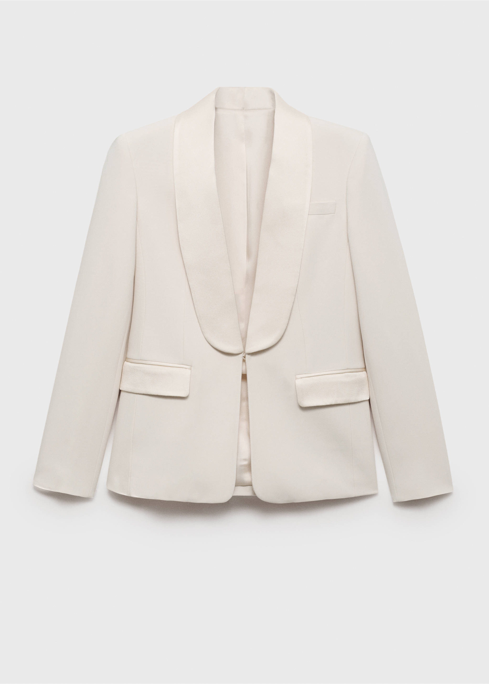 Suit blazer with satin lapels - Article without model, Off White. Ref: 87065994-00.