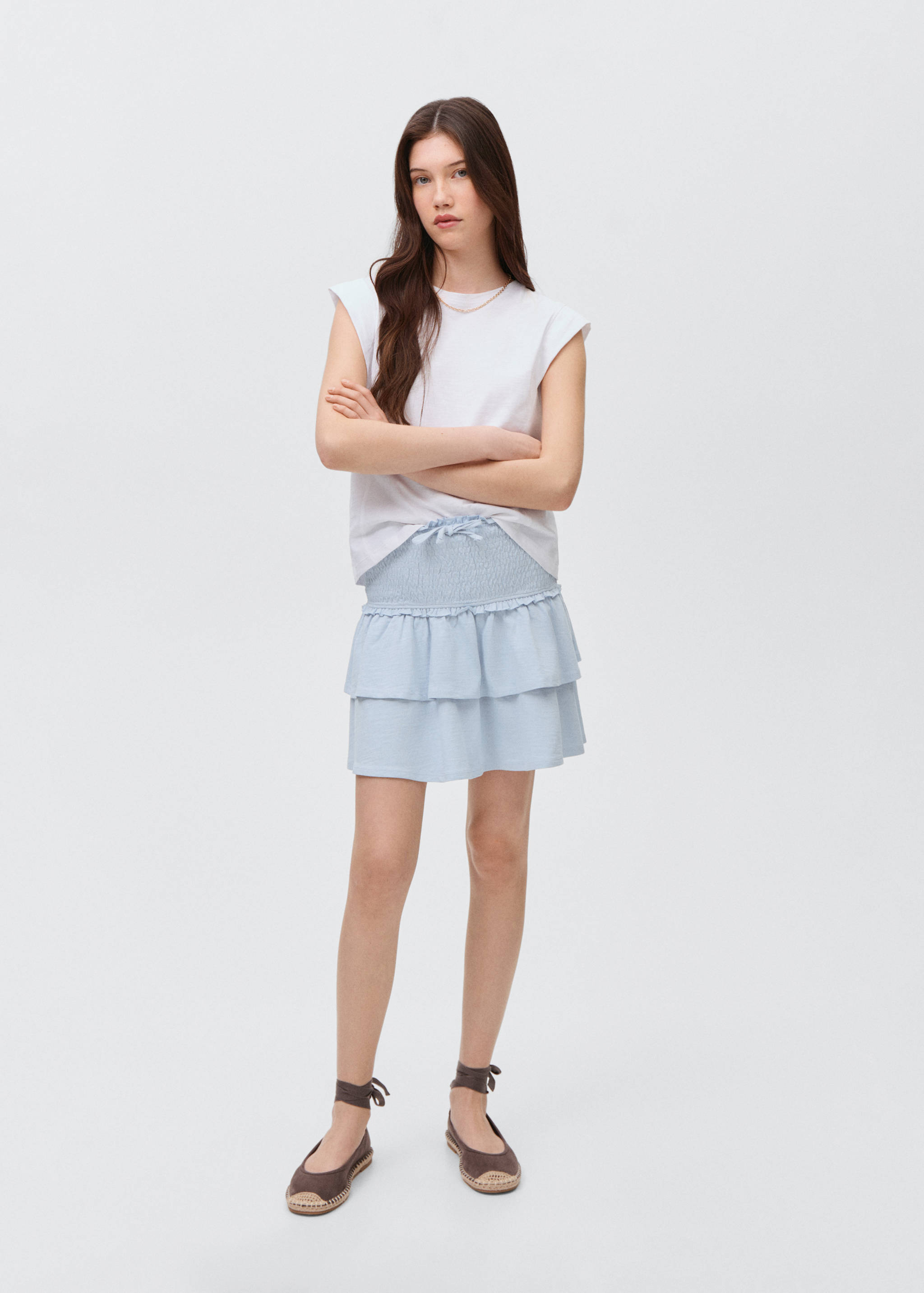 Gathered skirt with ruffles - General plane