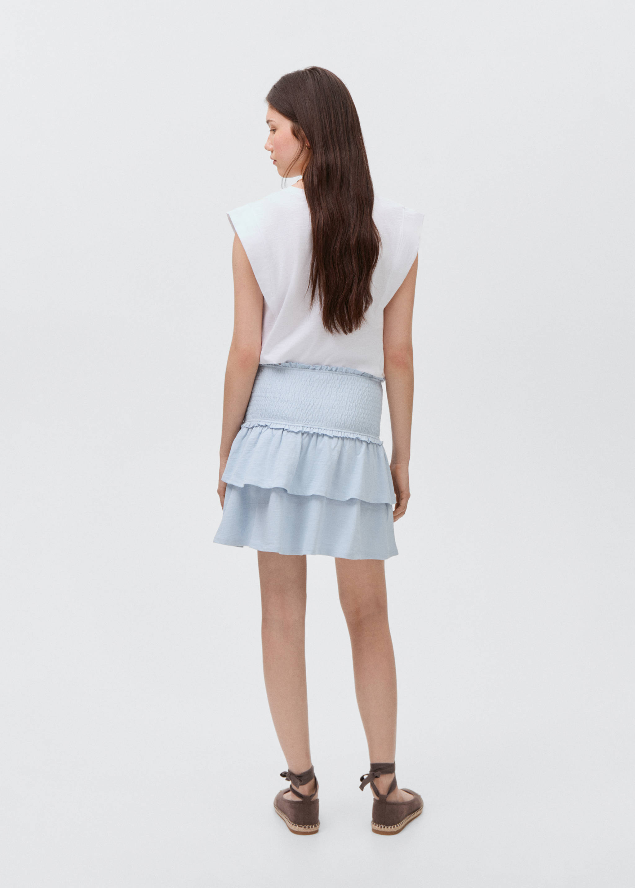 Gathered skirt with ruffles - Reverse of the article