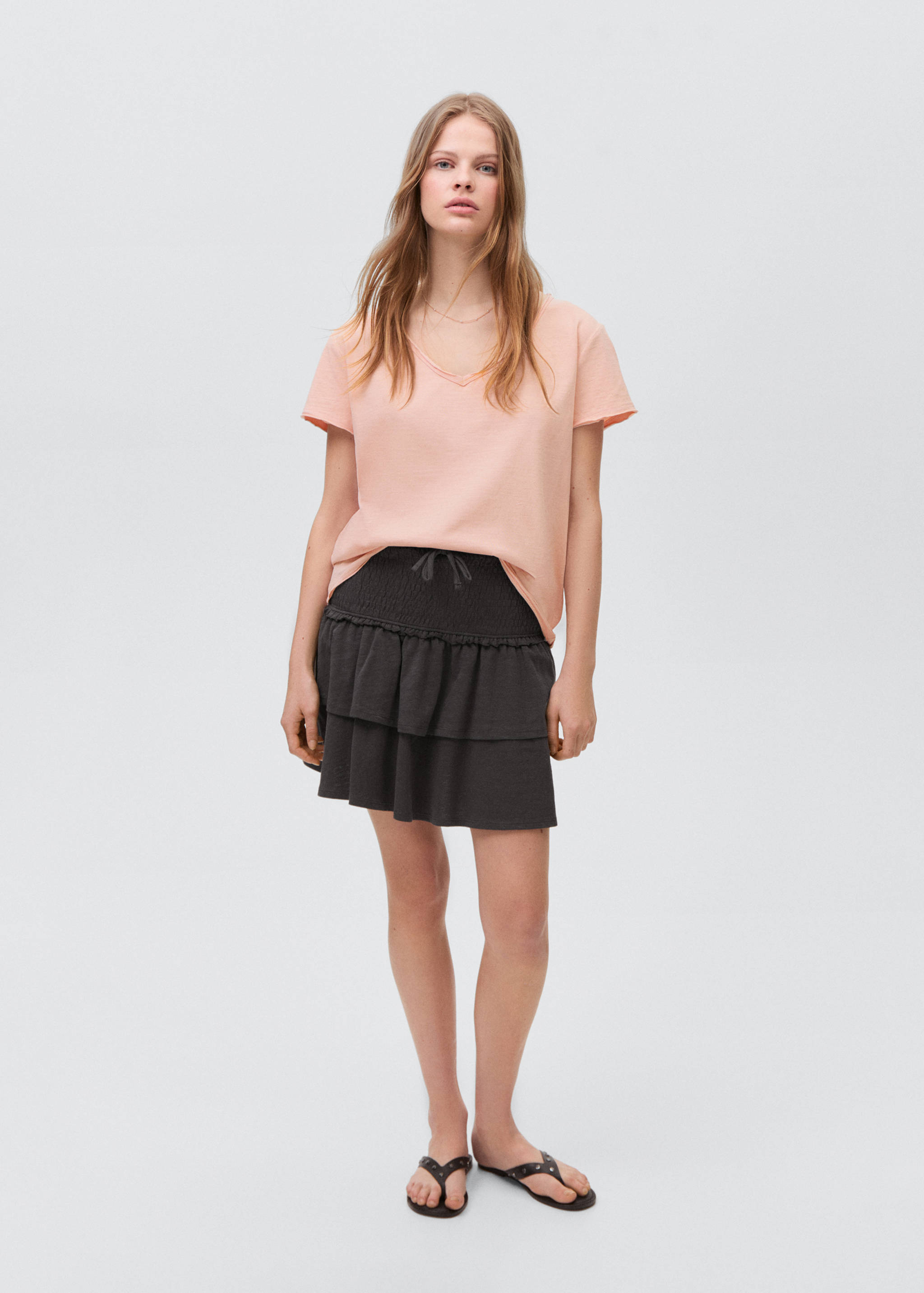 Gathered skirt with ruffles - General plane