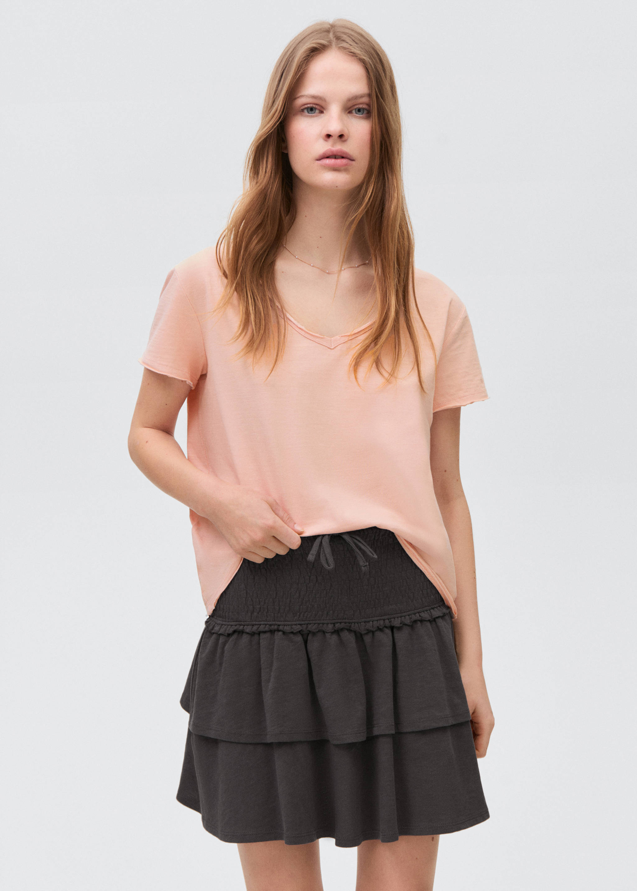 Gathered skirt with ruffles - Medium plane