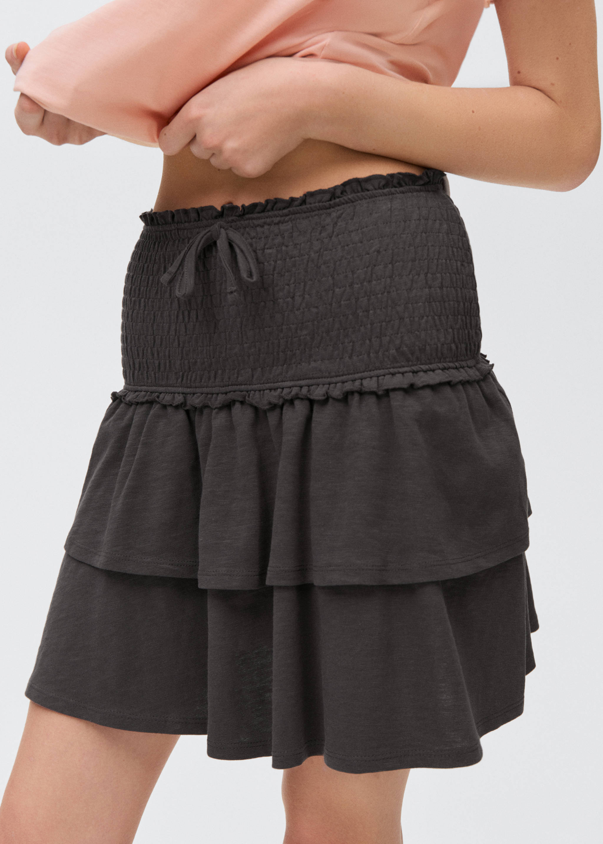 Gathered skirt with ruffles - Details of the article 1