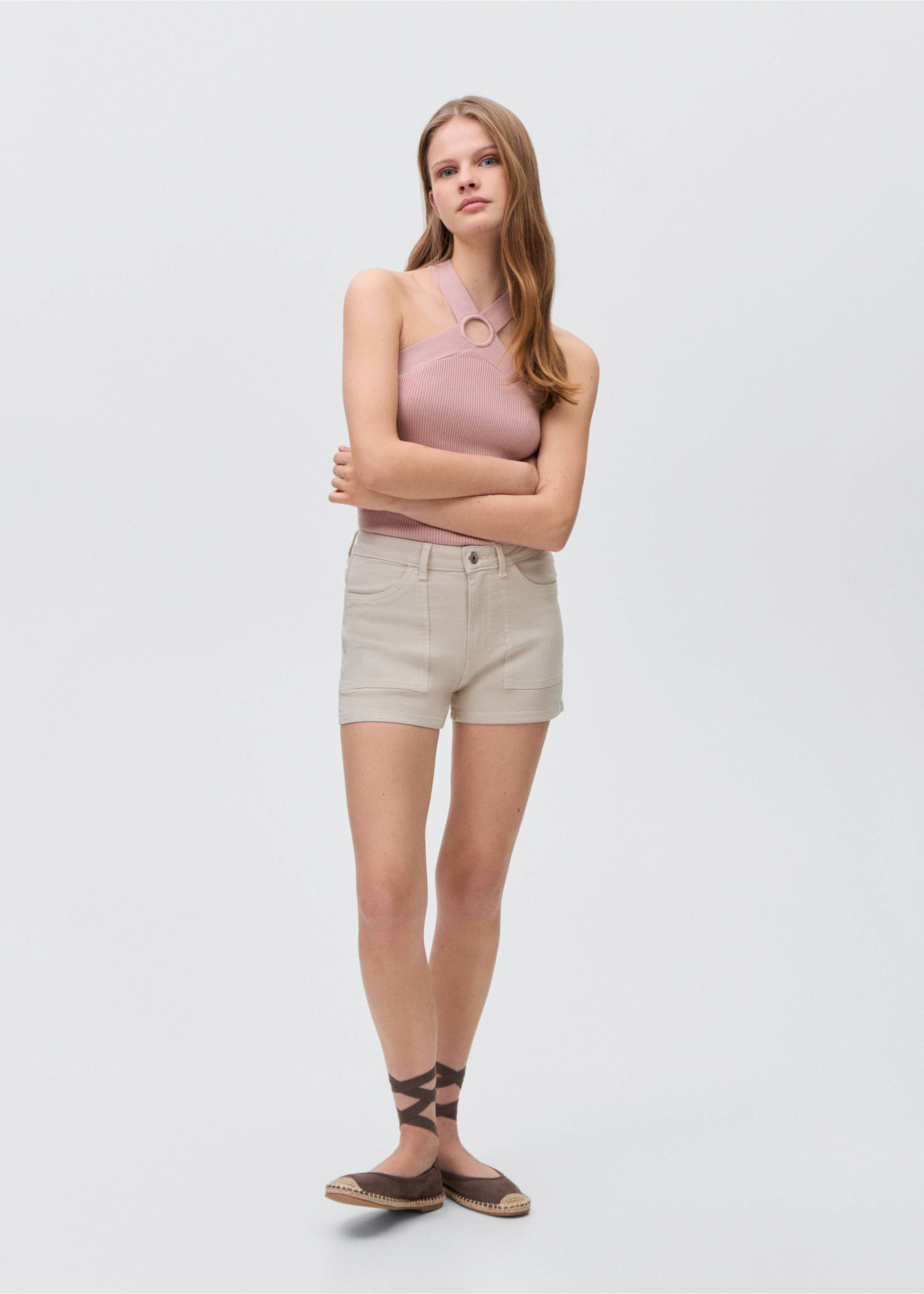 Knitted top with hoop detail - General plane, Pastel Pink. Ref: 87066337-00.
