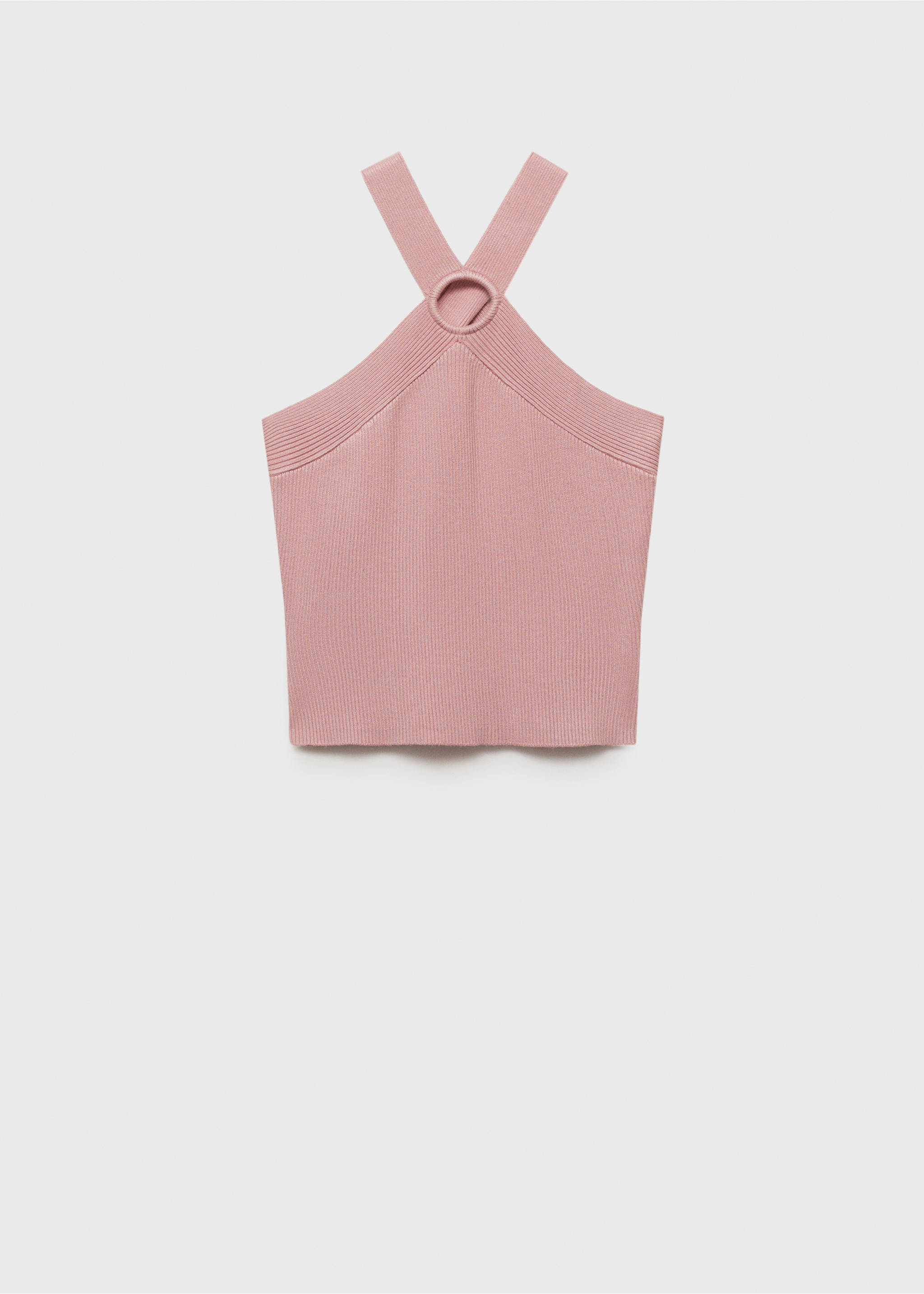 Knitted top with hoop detail - Article without model, Pastel Pink. Ref: 87066337-00.