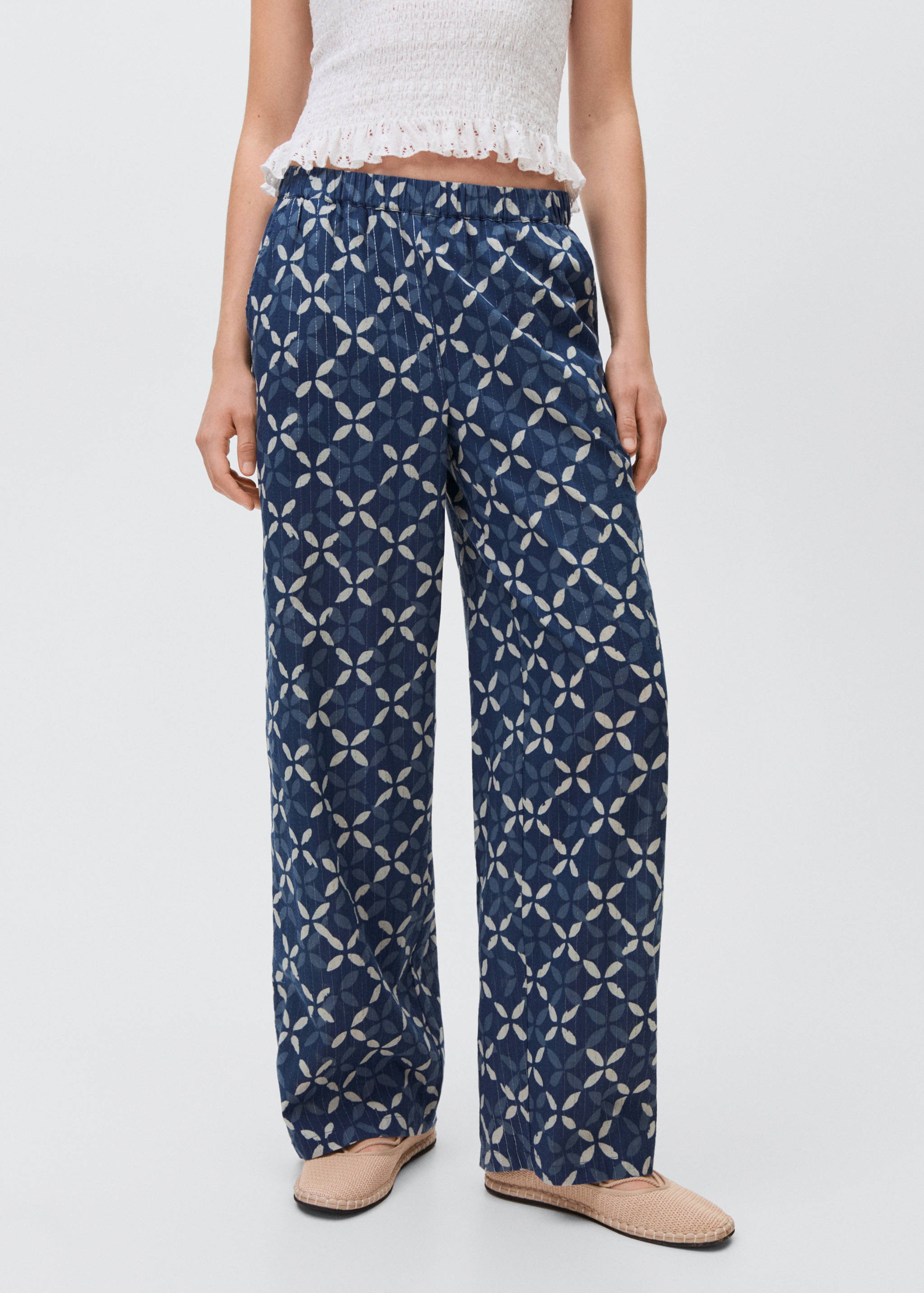 Pantalon droit imprimé - Plan moyen