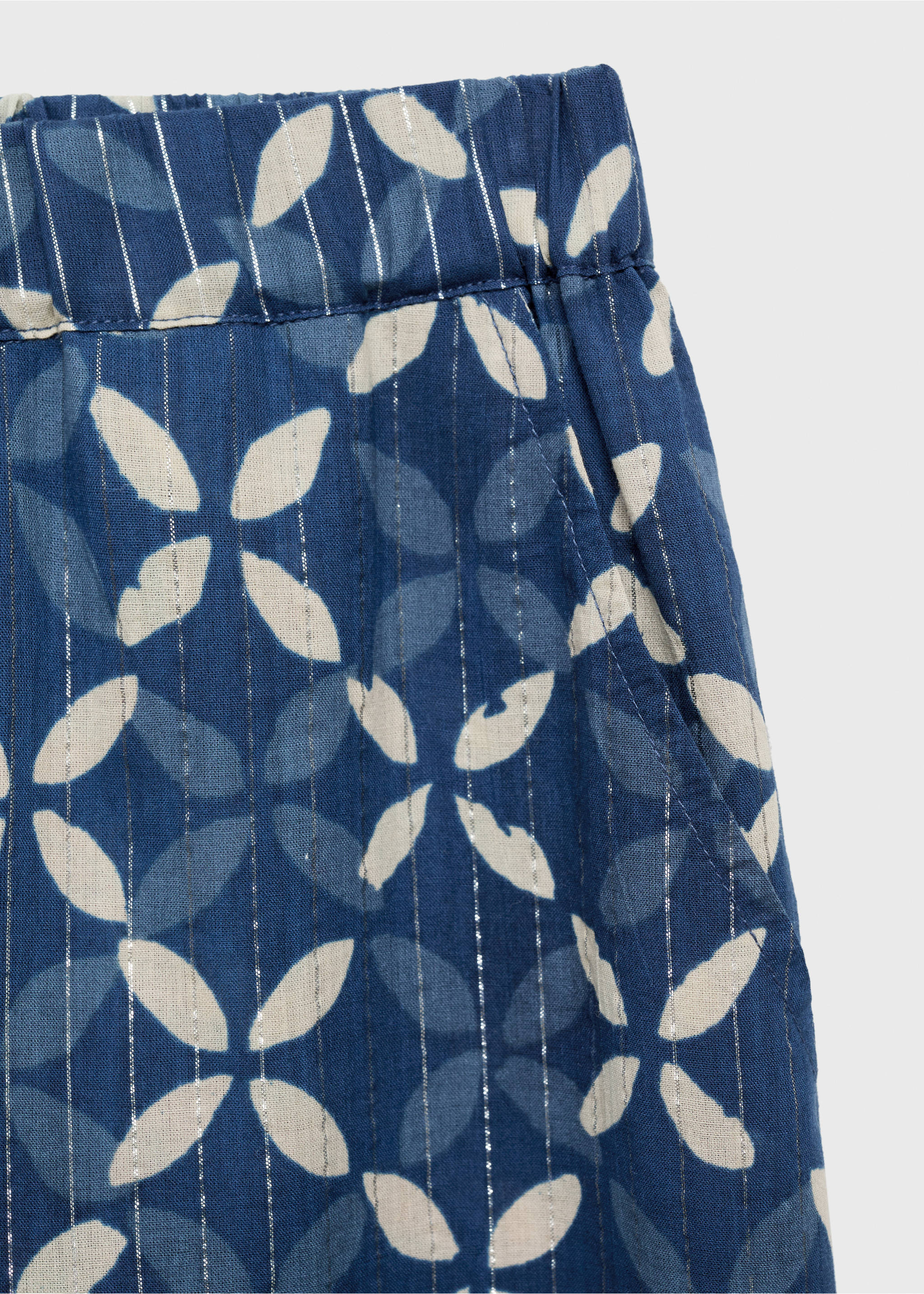 Pantalon droit imprimé - Détail de l'article 0, Bleu marine foncé. Ref: 87066339-00.