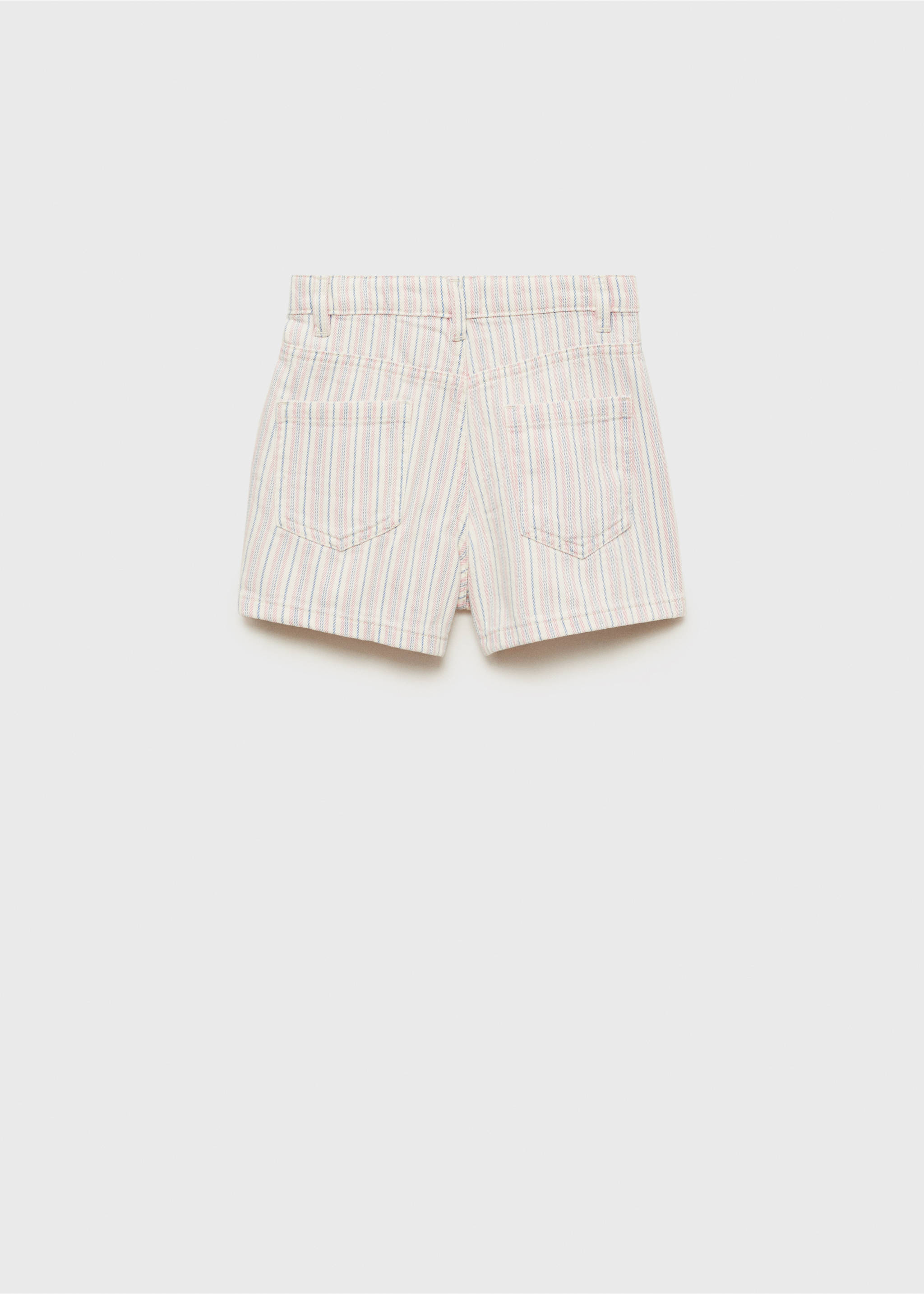 Gestreifte Jeansshorts - Rückseite des Artikels, Ecru. Ref: 87066341-00.