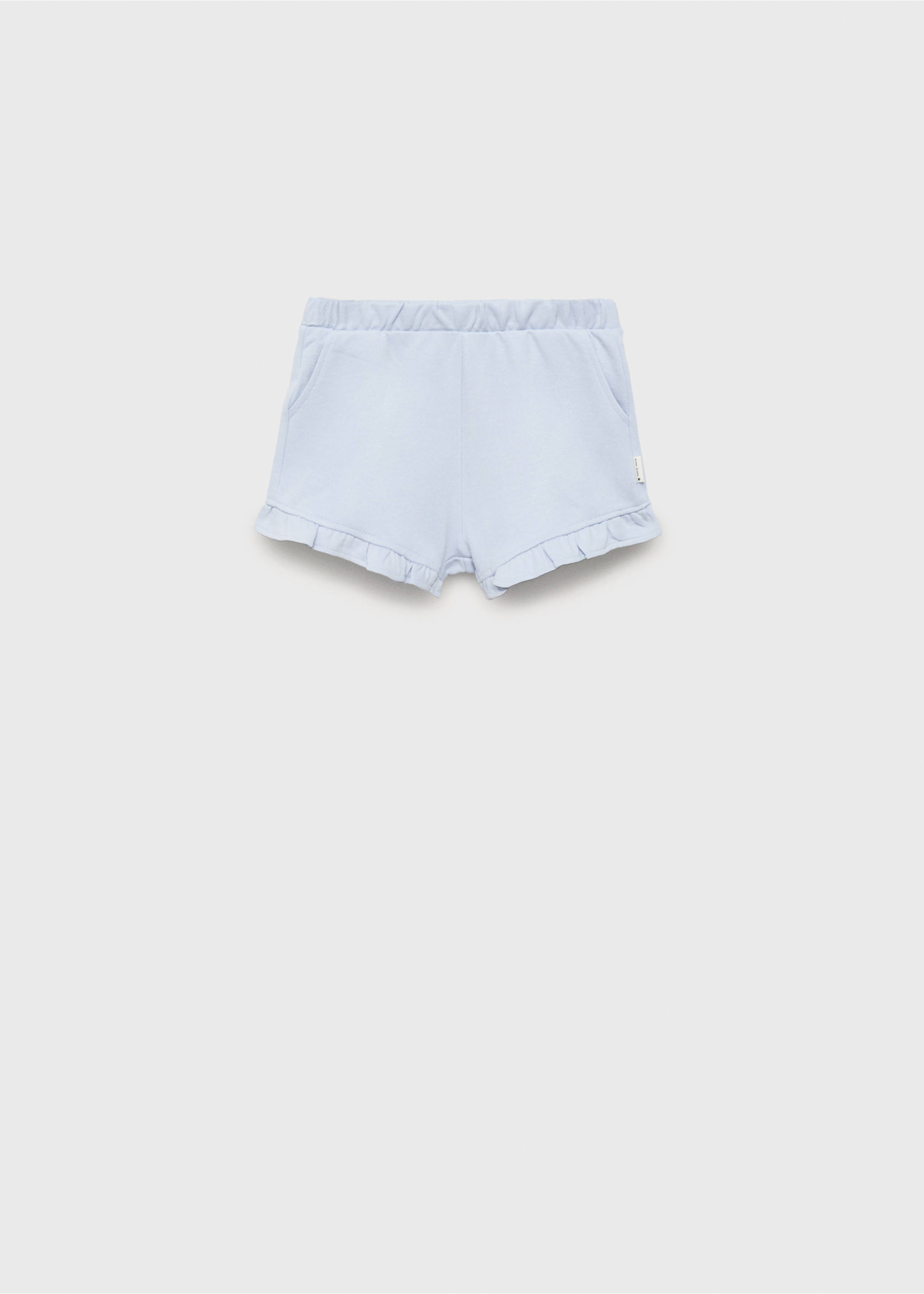 Shorts with ruffled hem - Article without model, Sky Blue. Ref: 87066343-00.