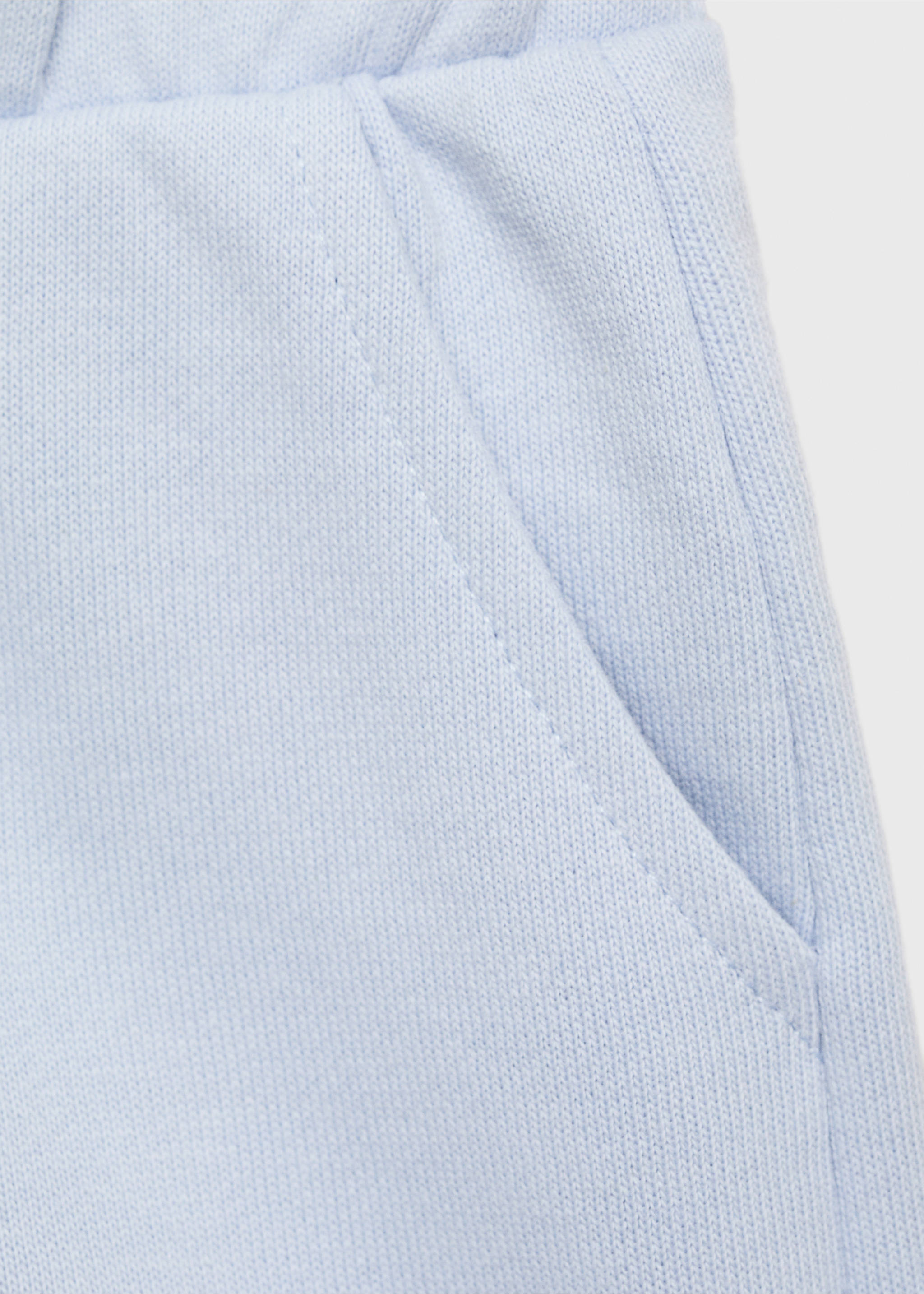 Shorts with ruffled hem - Details of the article 8, Sky Blue. Ref: 87066343-00.