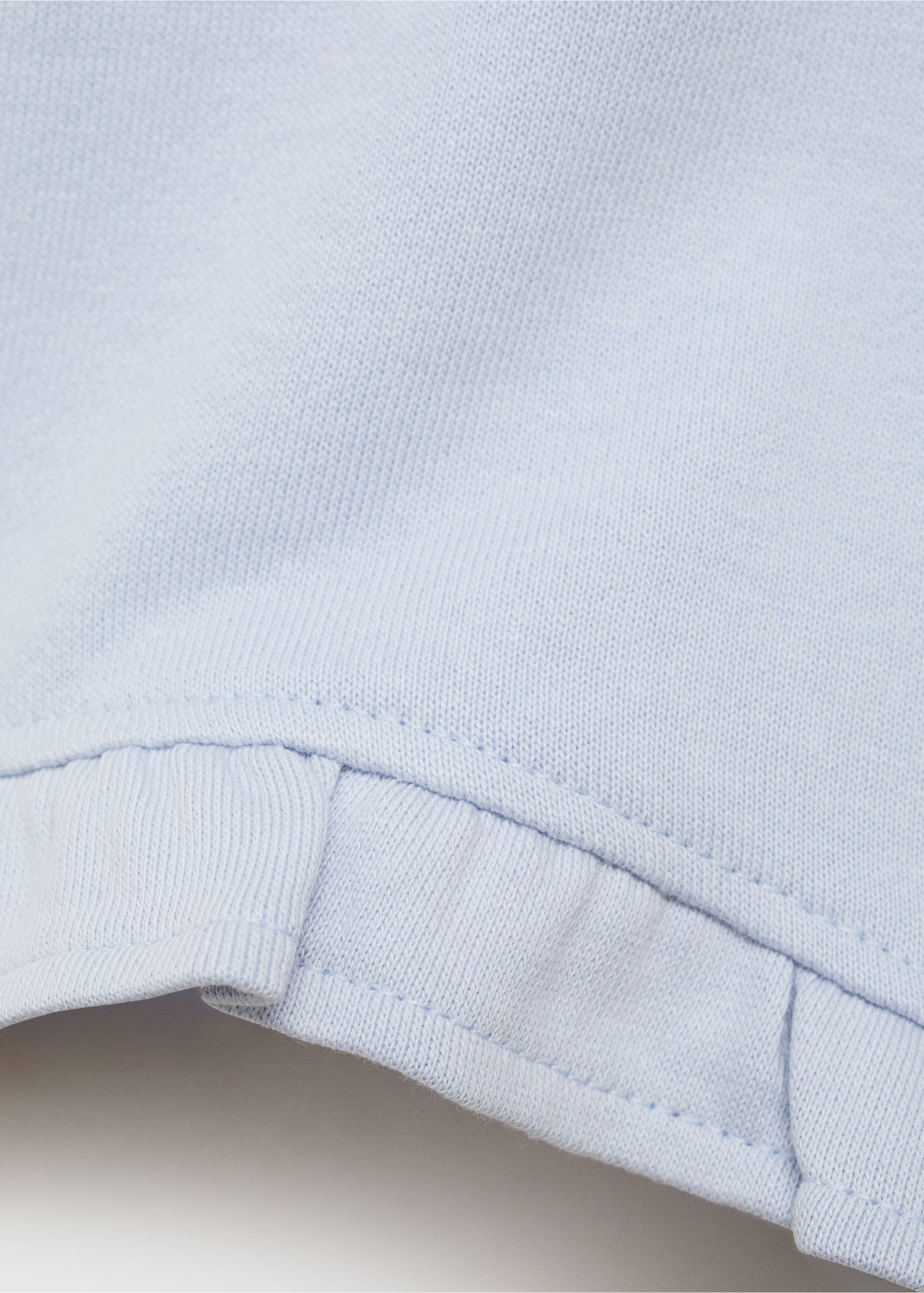 Shorts with ruffled hem - Details of the article 0, Sky Blue. Ref: 87066343-00.