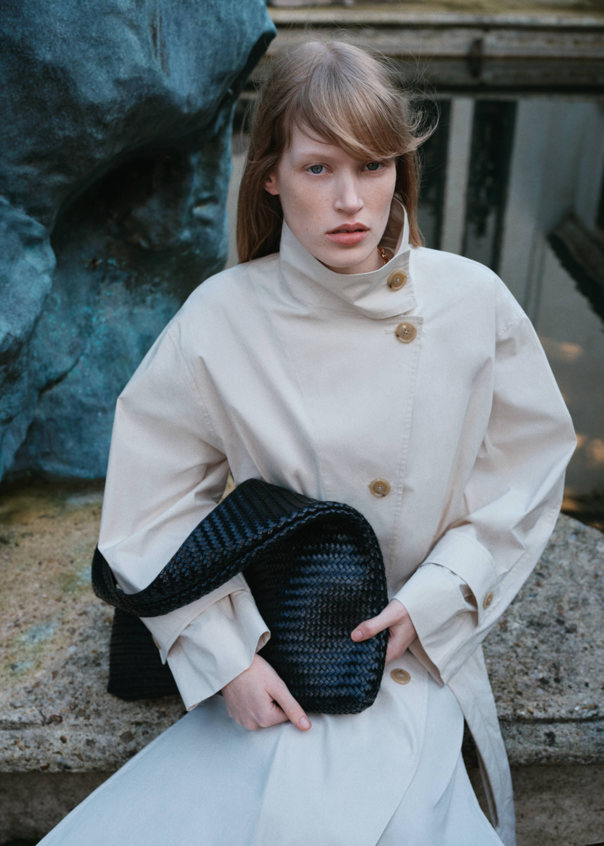 Trenchjakke i bomull oversize - Artikkeldetalj 7