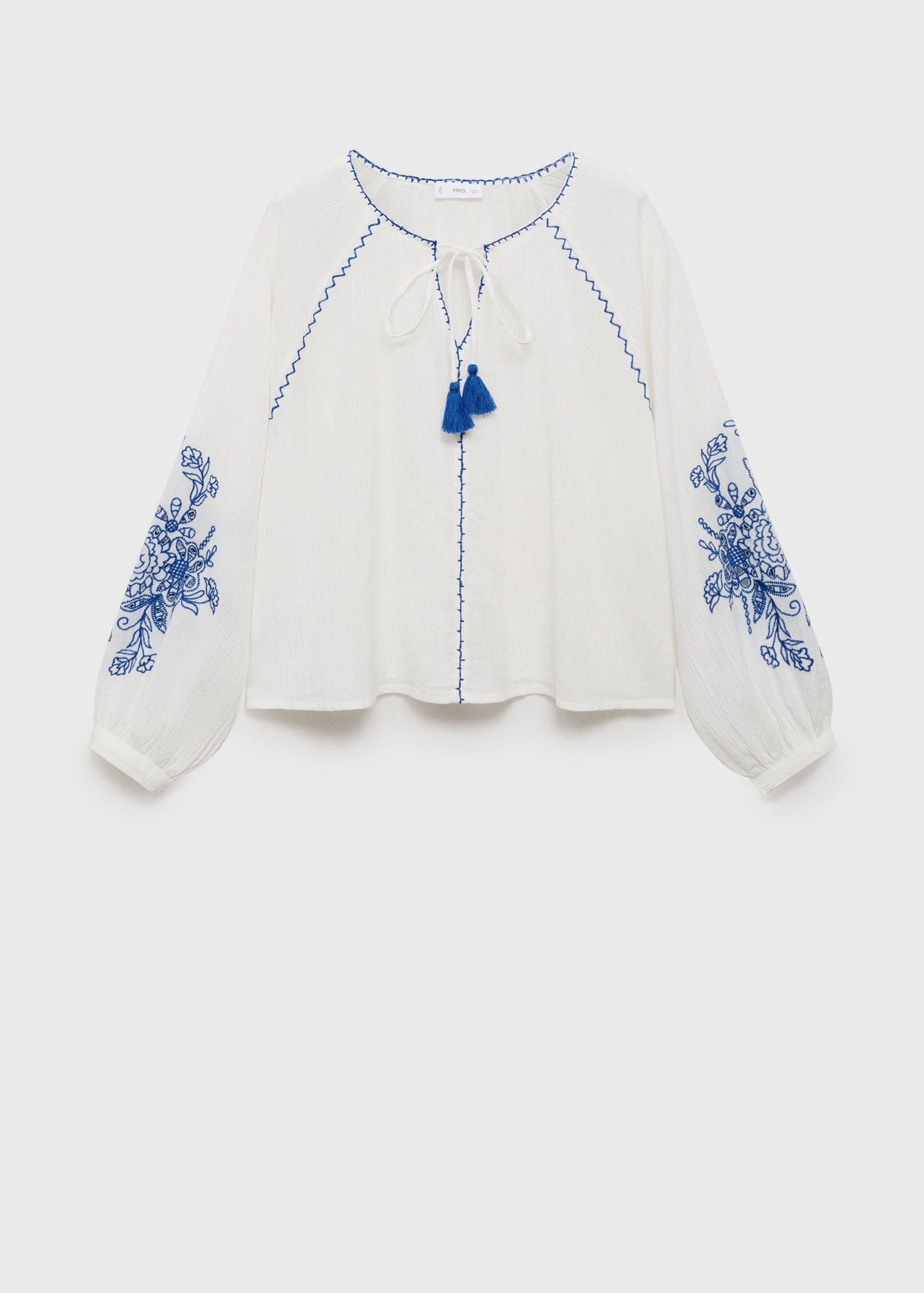 Blouse brodée manches bouffantes - Article sans modèle