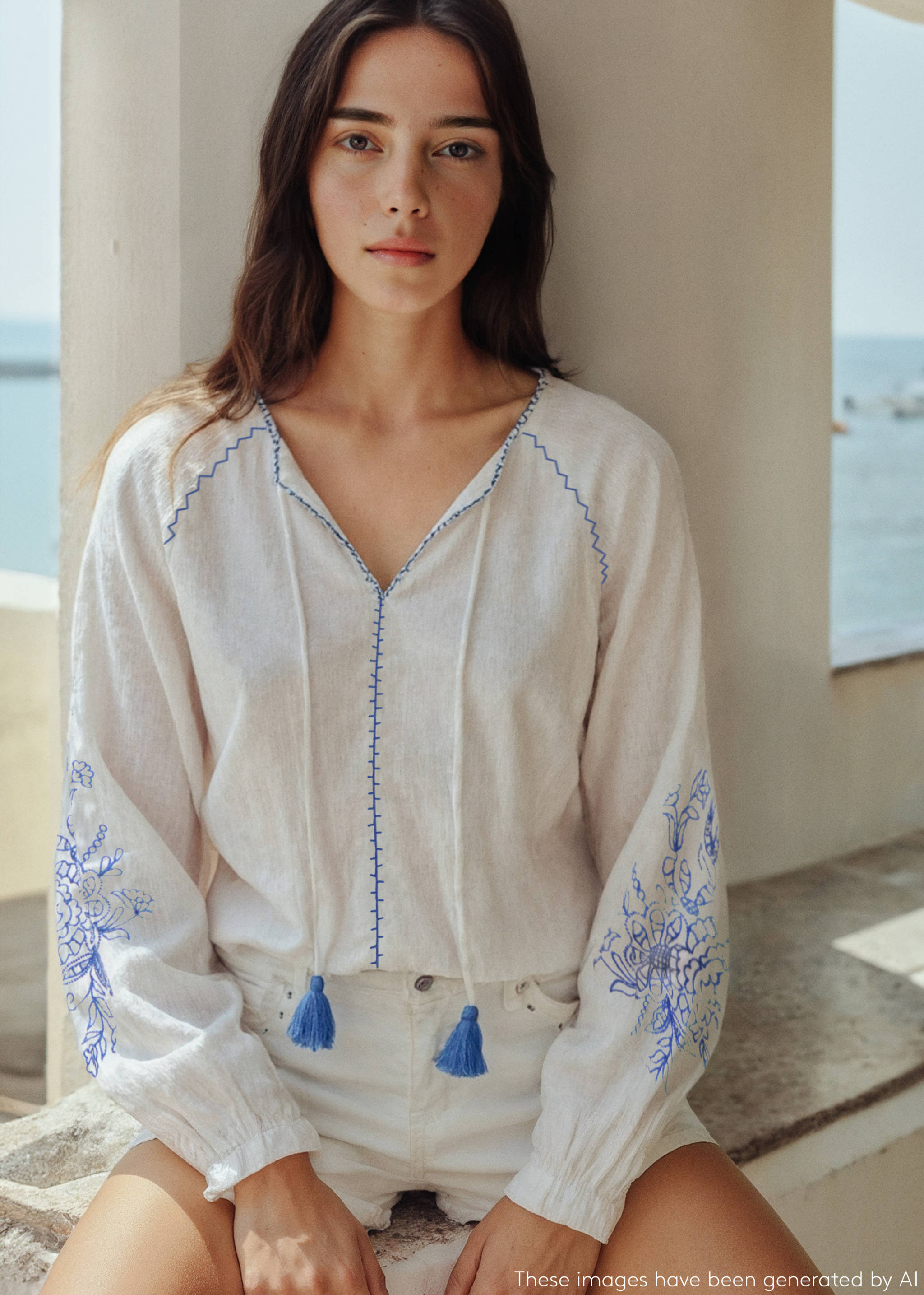 Blouse brodée manches bouffantes - Détail de l'article 5