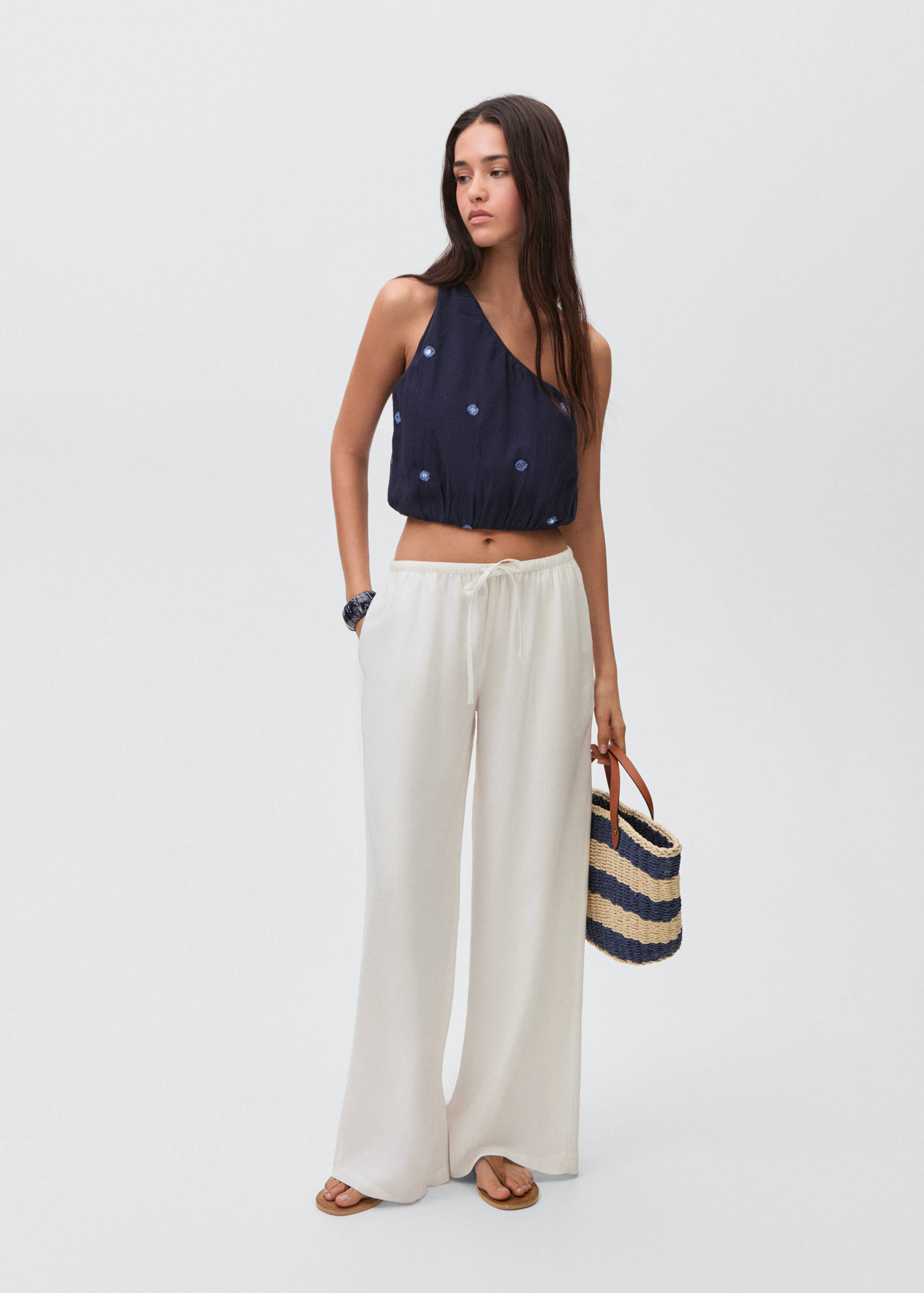 Pantalons rectes lli - Pla general