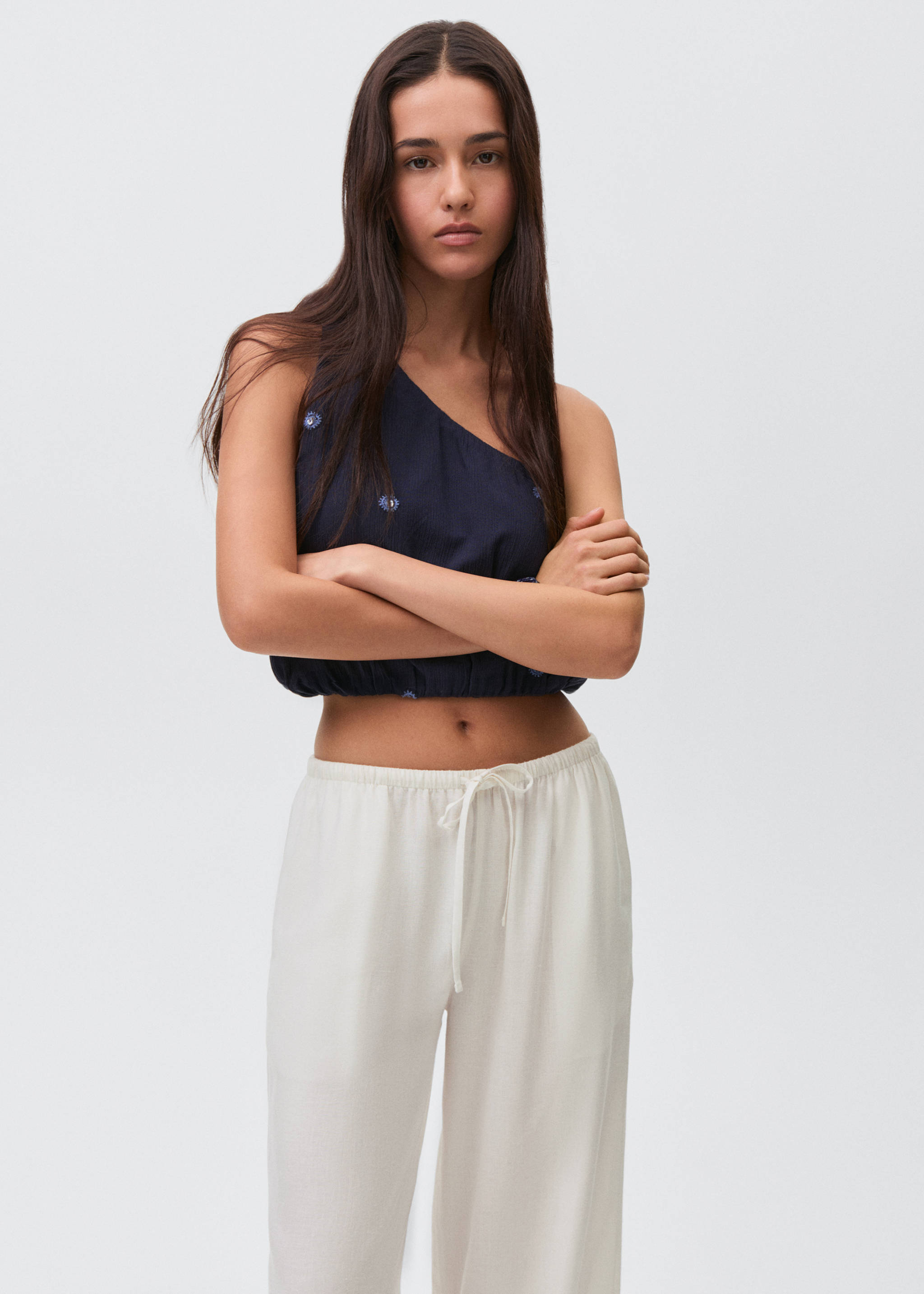 Pantalons rectes lli - Pla mig