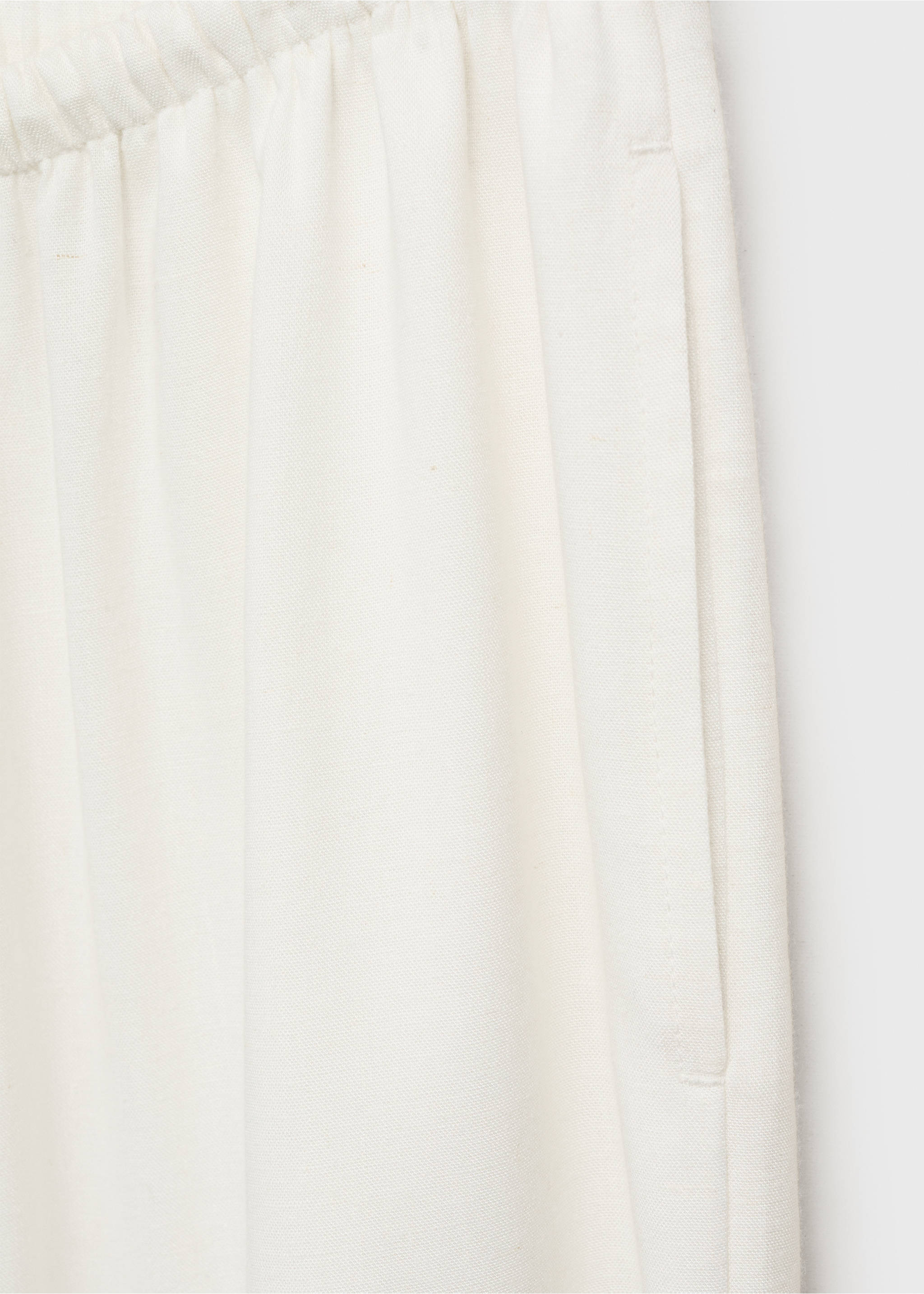 Pantalons rectes lli - Detall de l'article 0, Blanc trencat. Ref: 87066348-00.