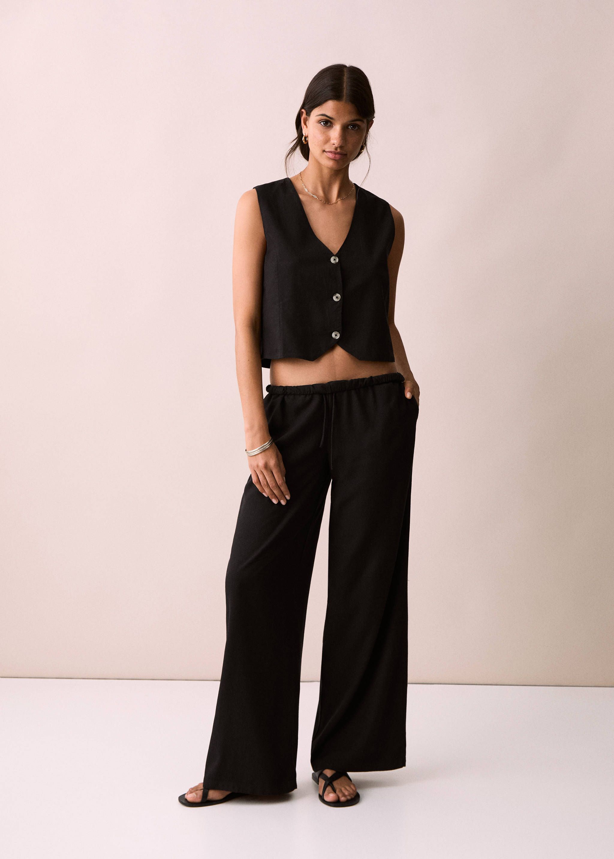 Pantalons rectes lli - Pla general