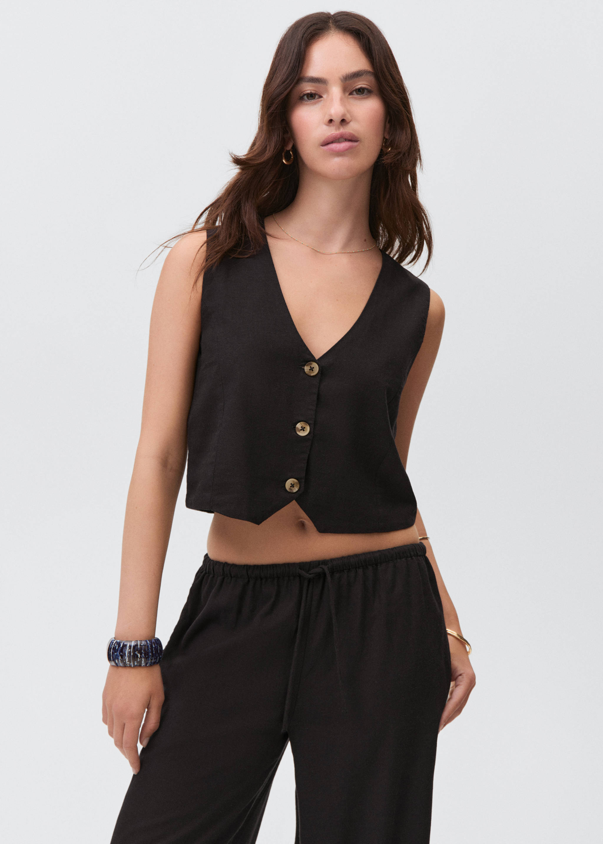 Pantalons rectes lli - Pla mig