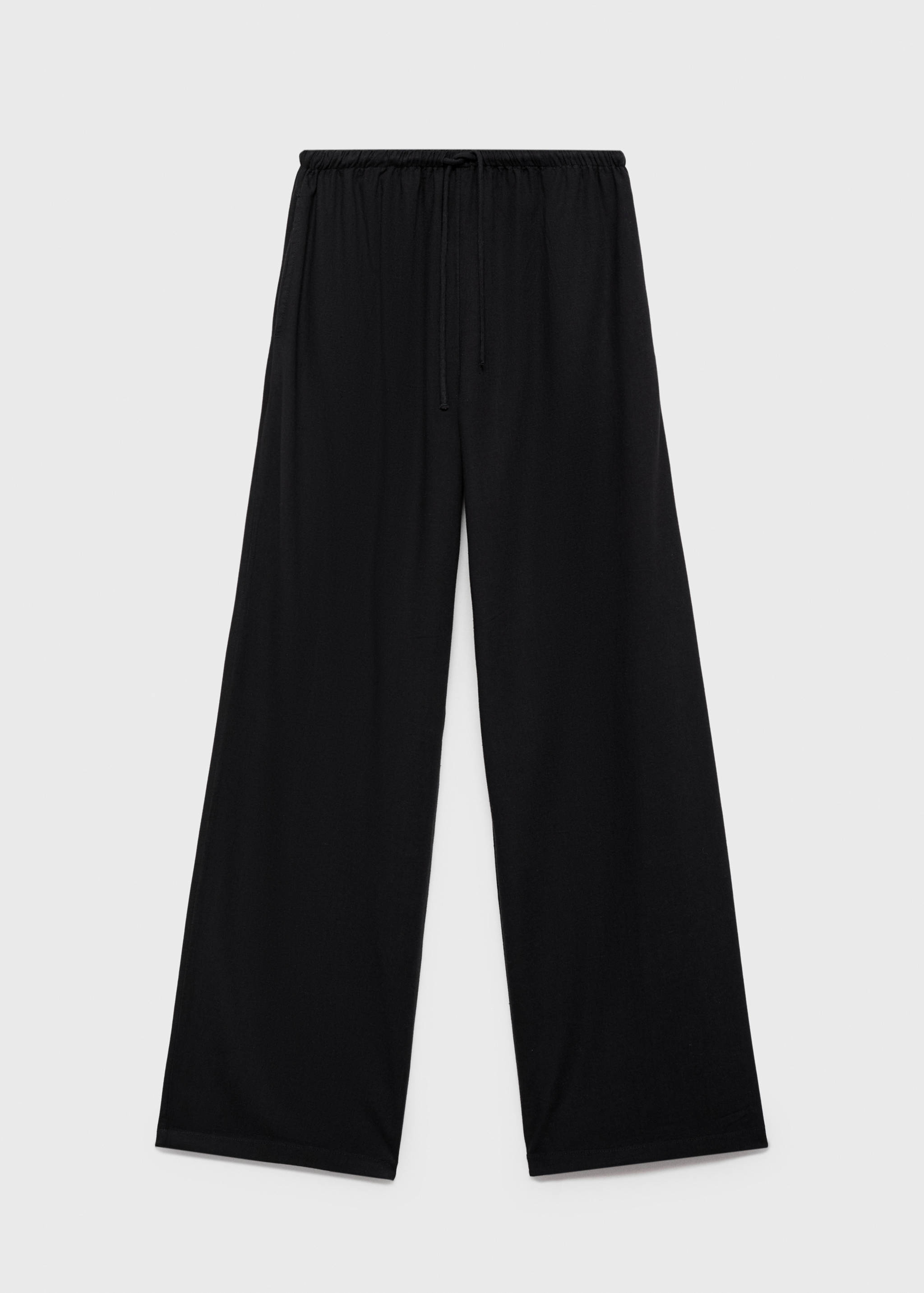 Straight linen-blend pants - Article without model