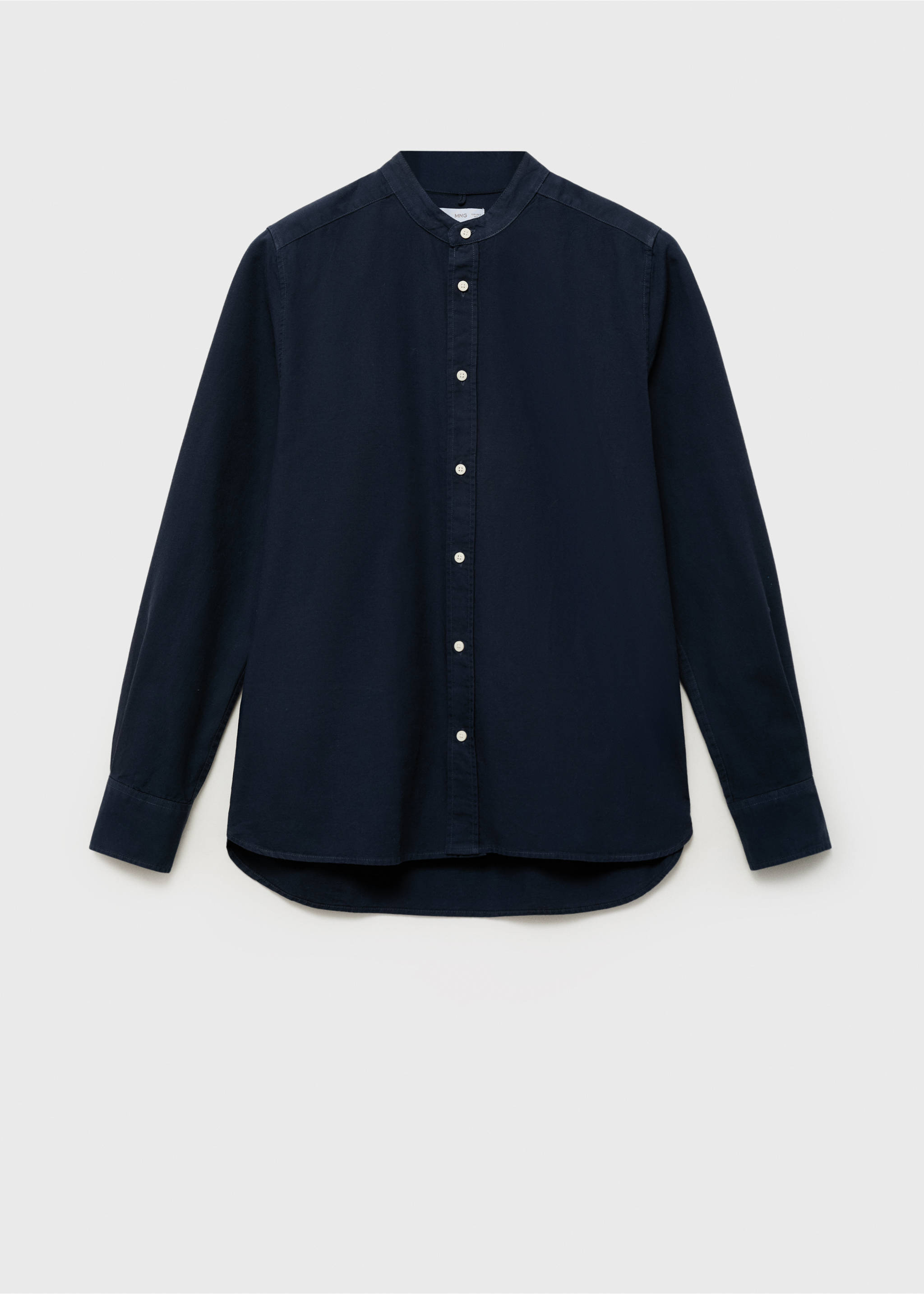 Cotton linen-blend shirt - Article without model, Navy. Ref: 87066352-00.