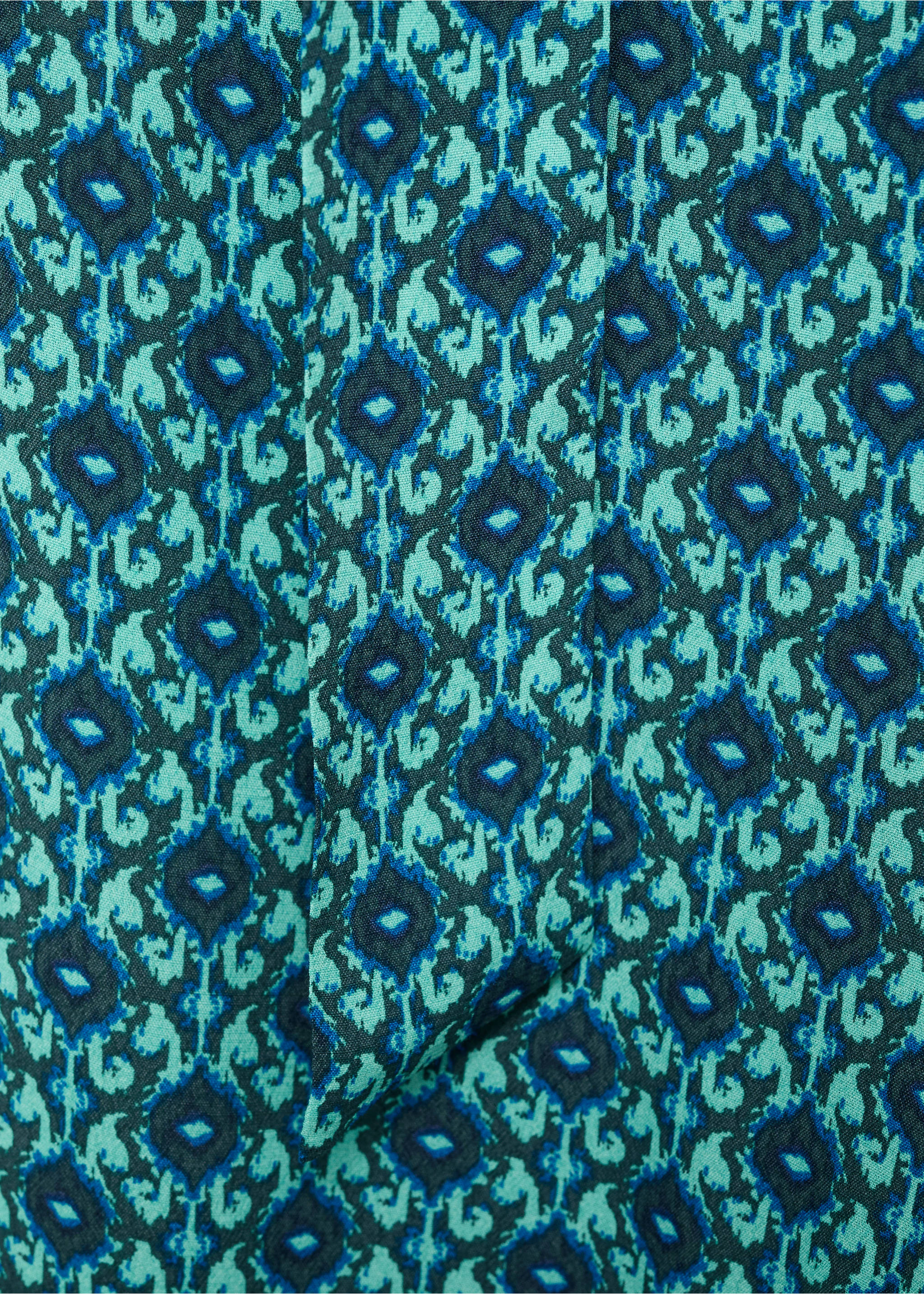 Printed jumpsuit with bow - Details of the article 0, Turquoise. Ref: 87066356-00.