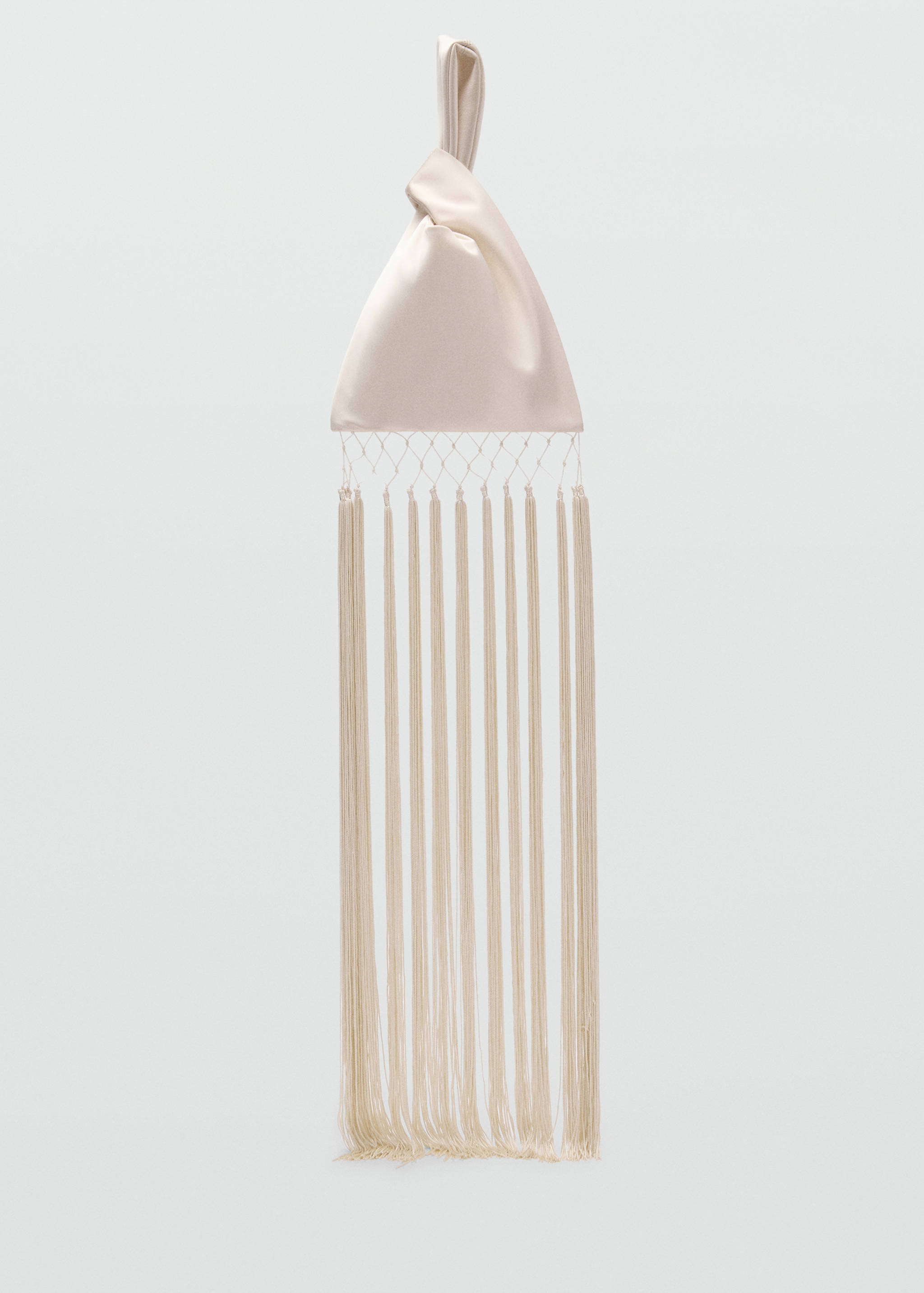 Satin handbag with fringed trim - Article without model