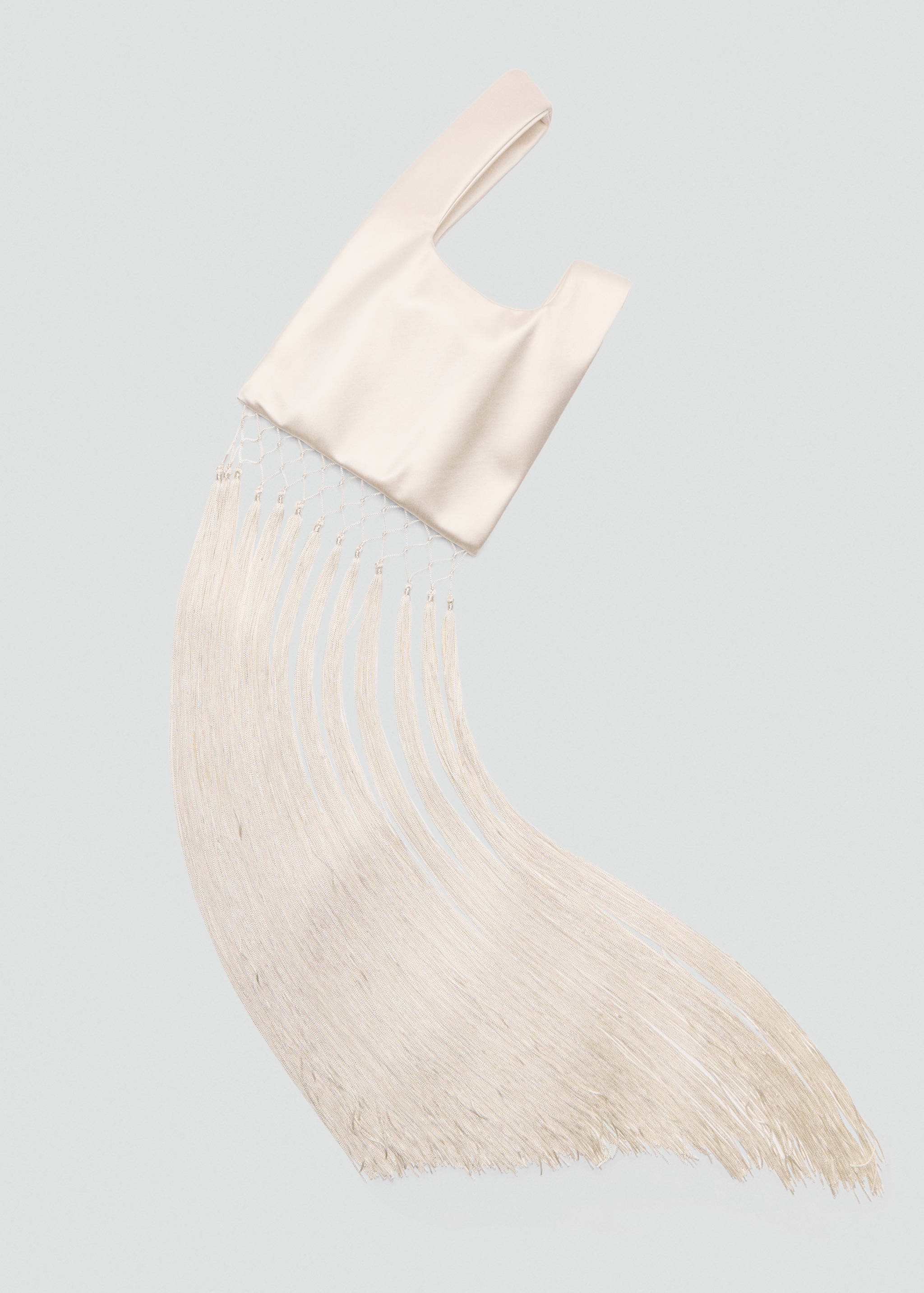 Satin handbag with fringed trim - Details of the article 4