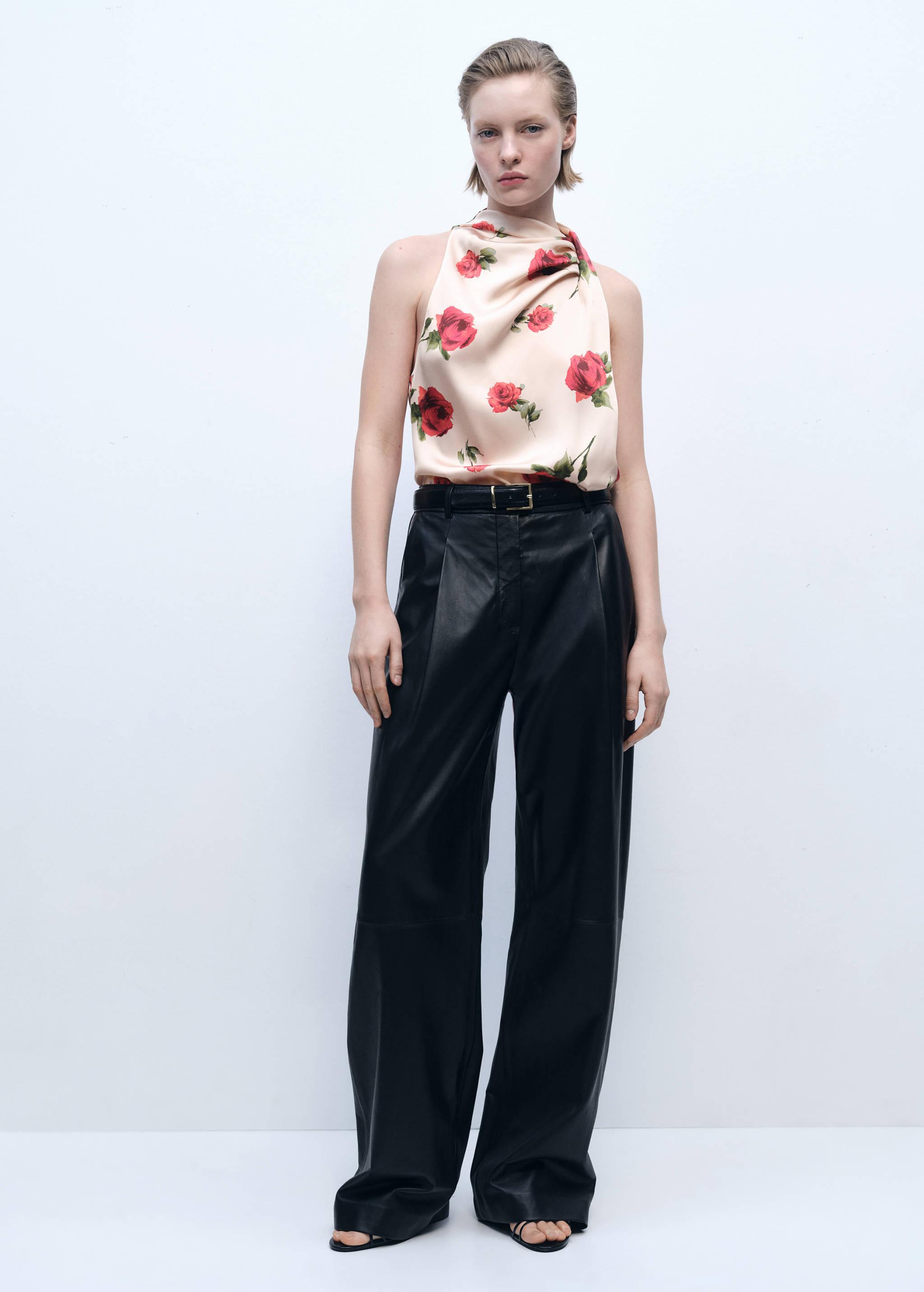 Floral satin blouse - General plane