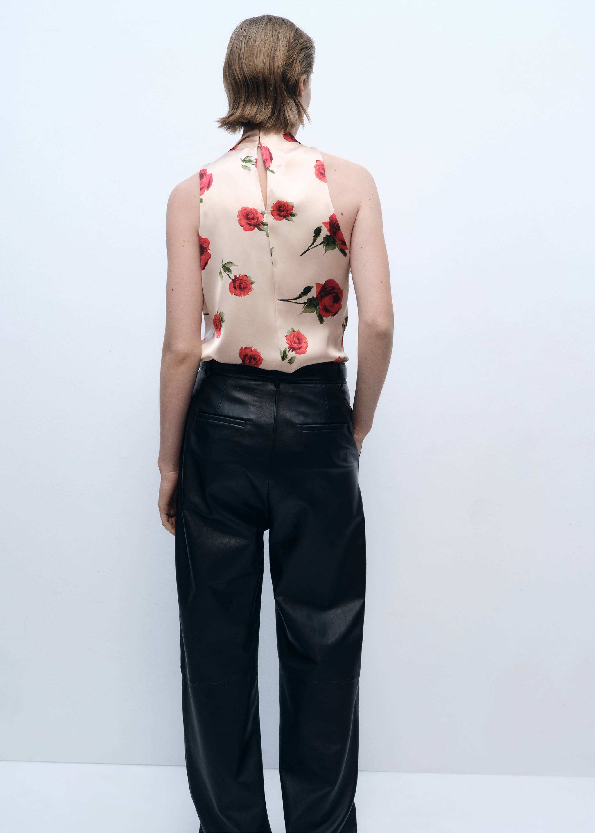Floral satin blouse - Reverse of the article