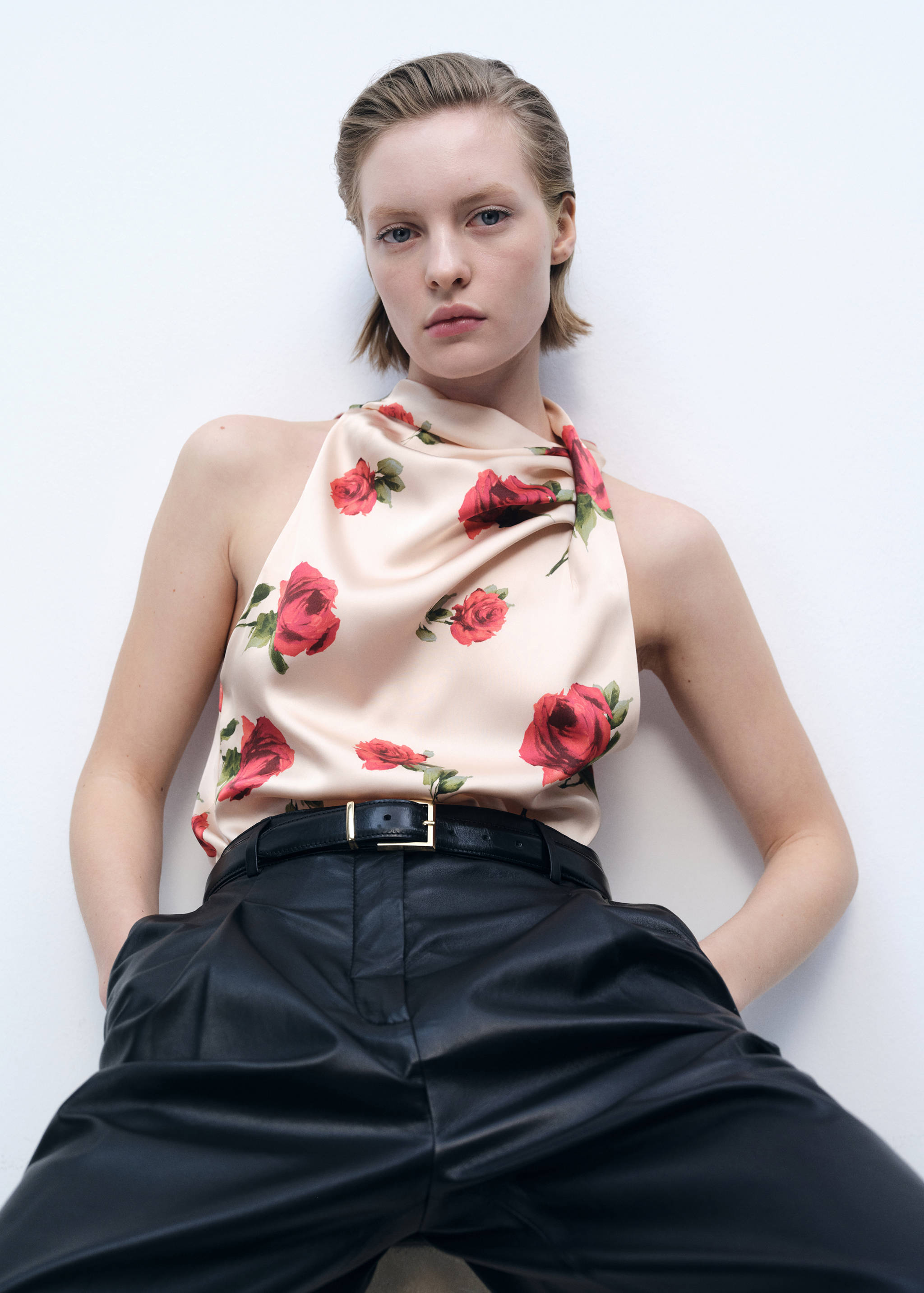 Floral satin blouse - Details of the article 2