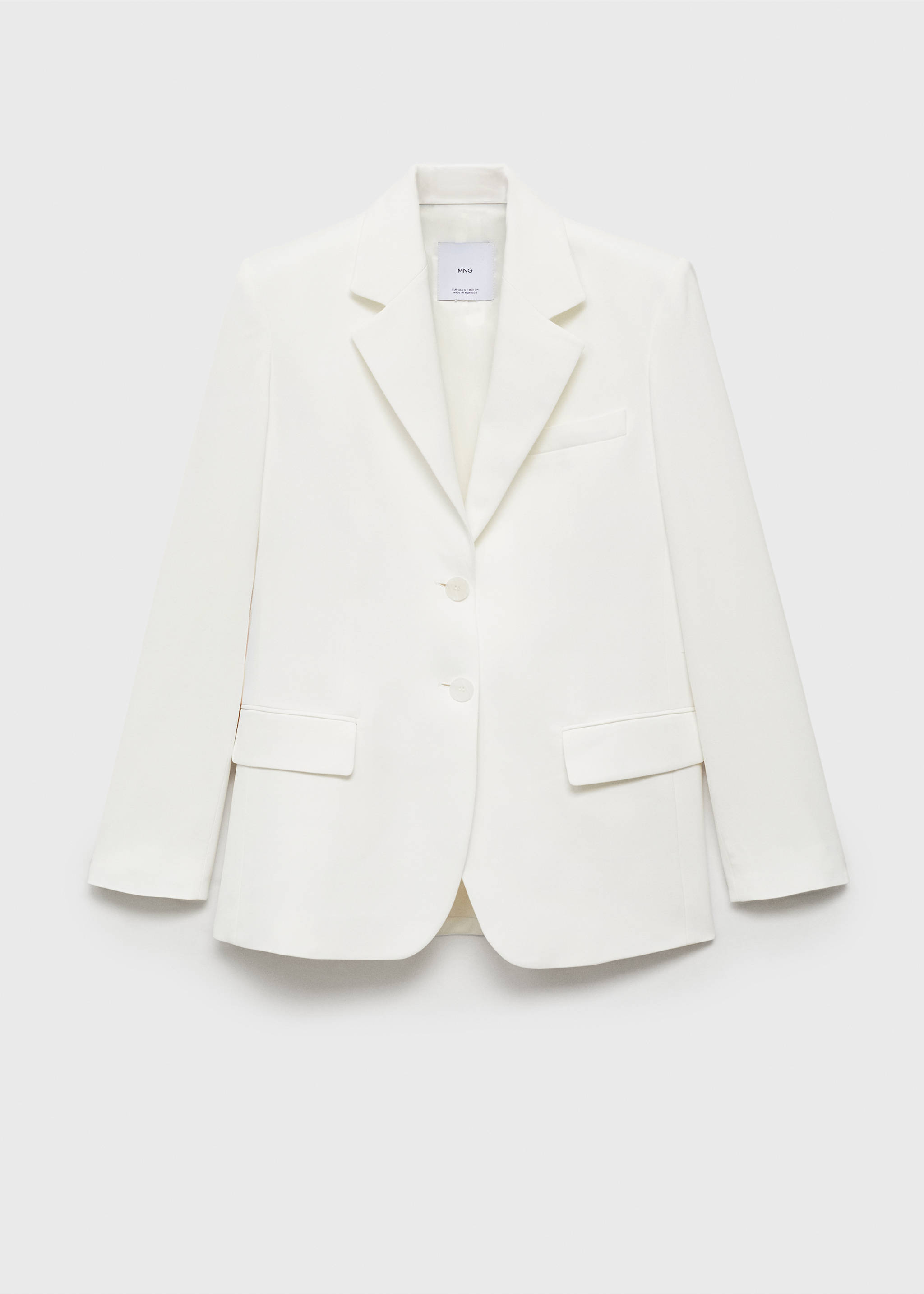 Straight button suit blazer - Article without model, White. Ref: 87066373-00.
