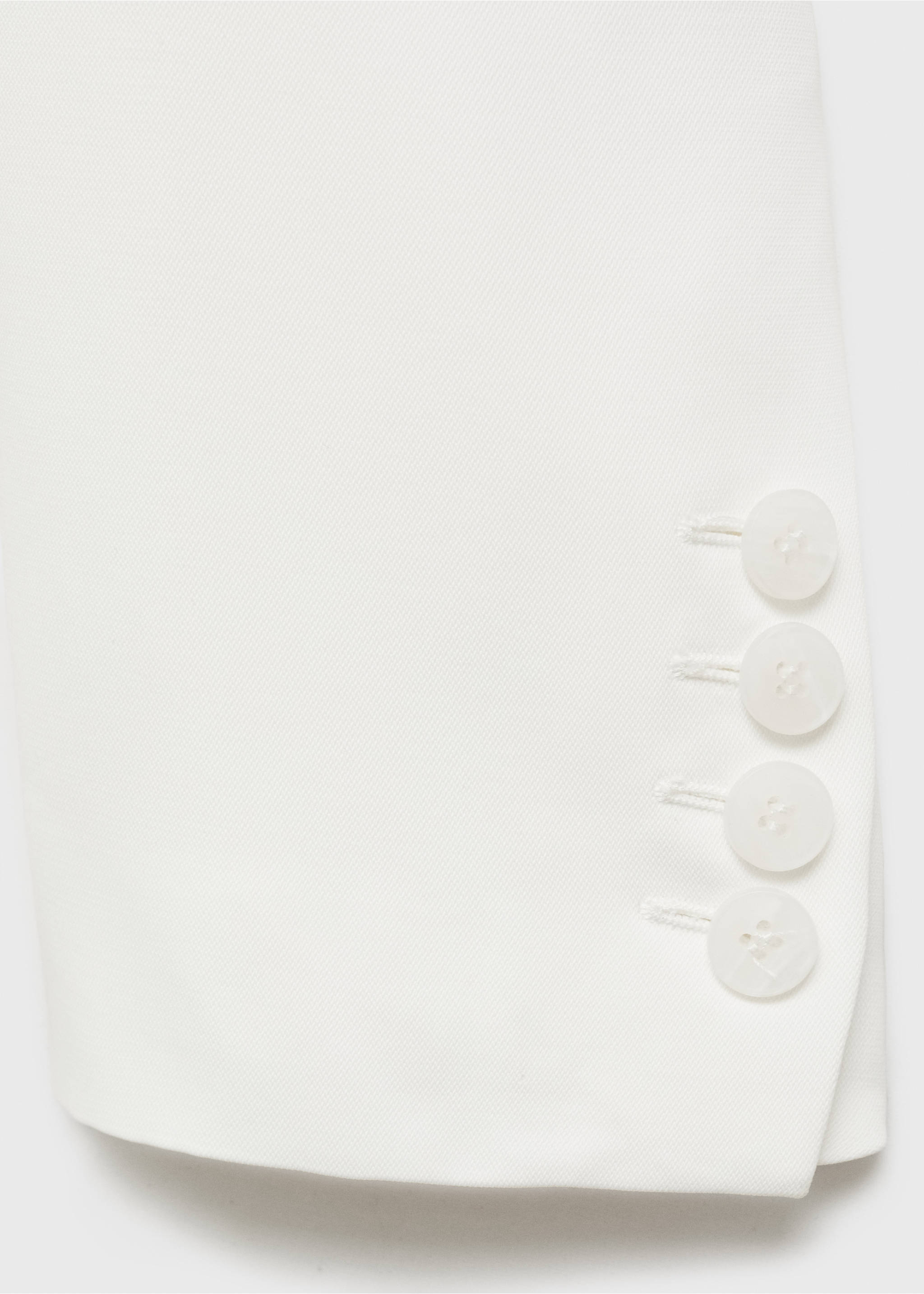 Straight button suit blazer - Details of the article 8, White. Ref: 87066373-00.