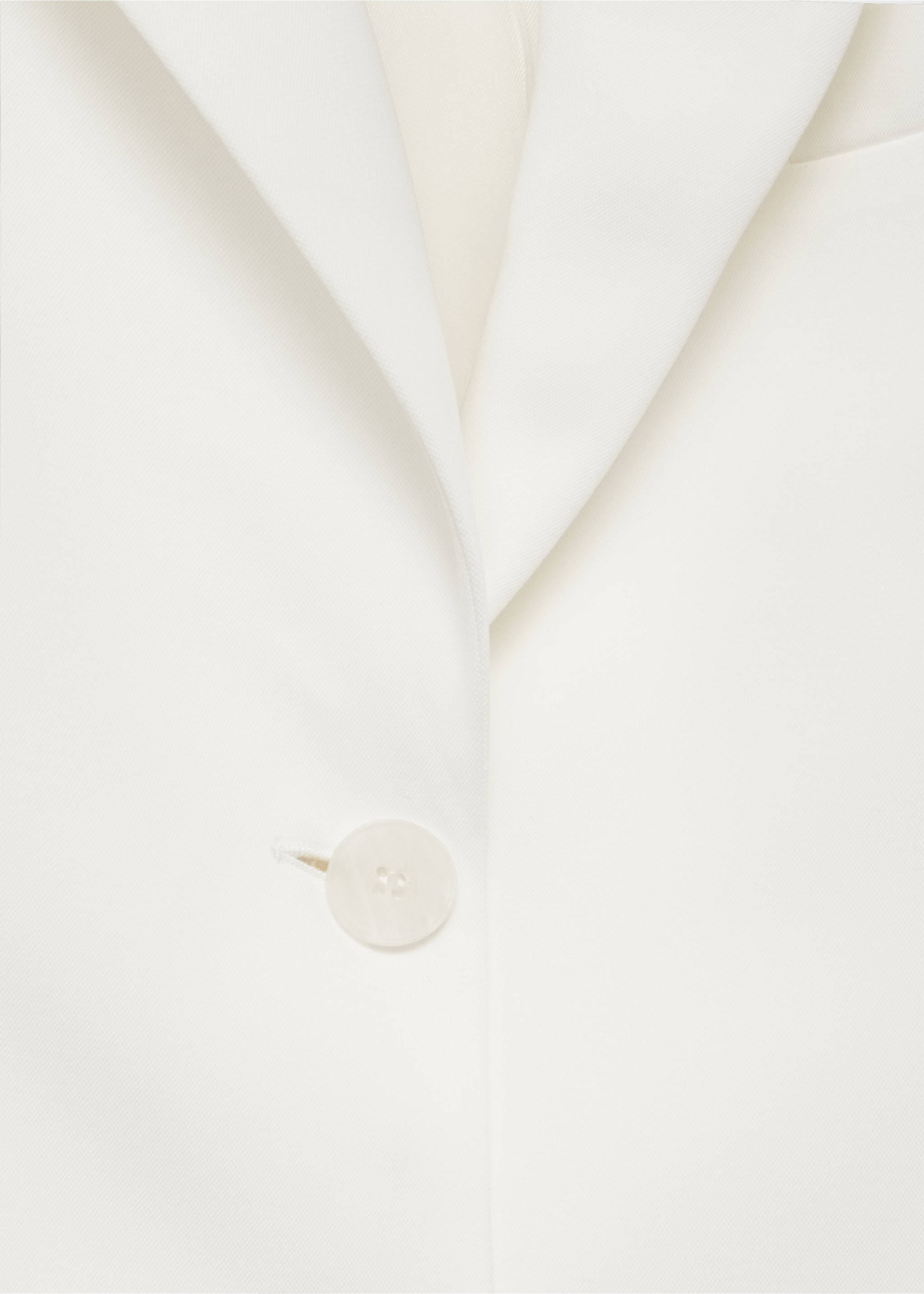 Straight button suit blazer - Details of the article 0, White. Ref: 87066373-00.