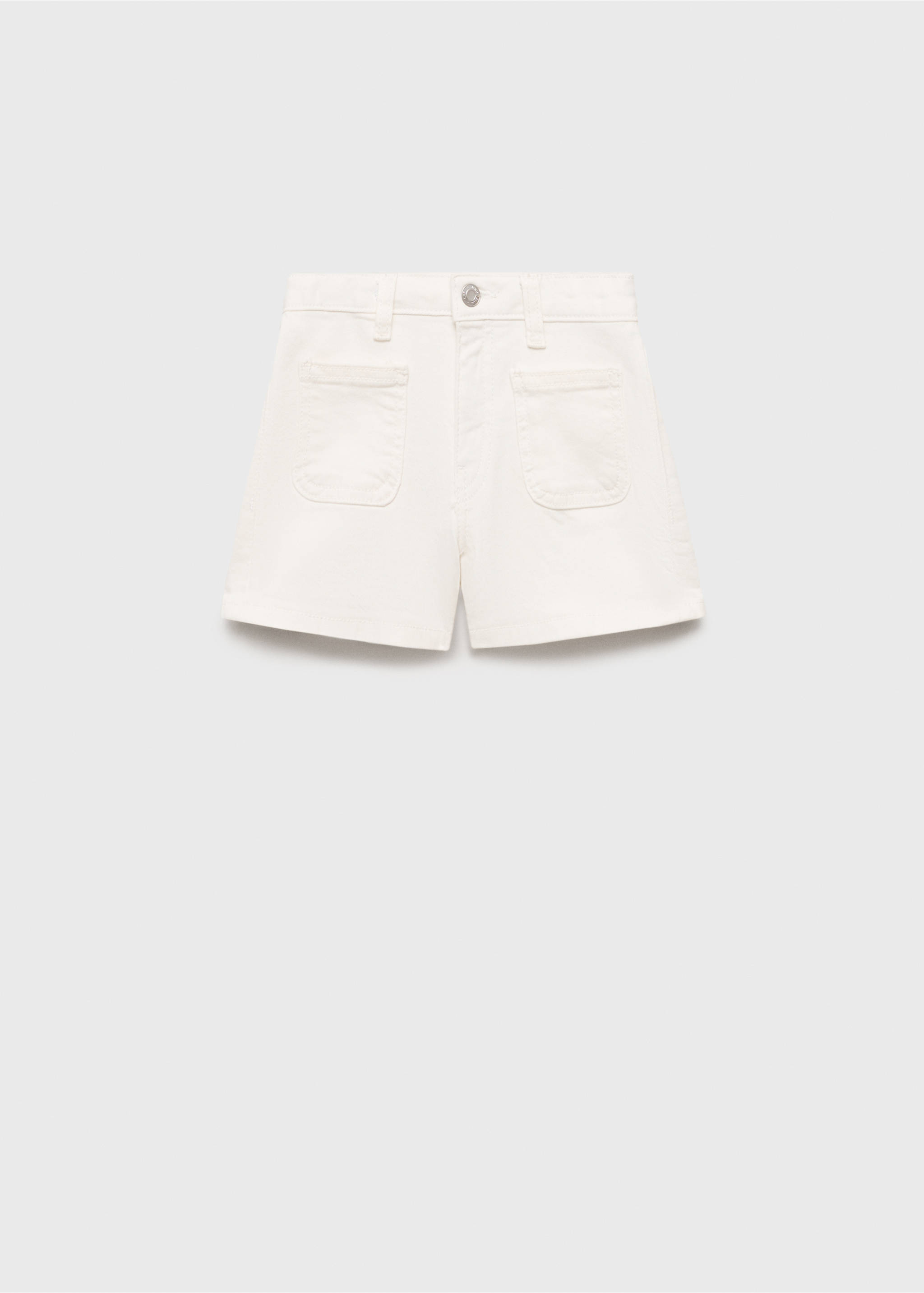 Short en jean droit - Article sans modèle, Blanc. Ref: 87066711-00.