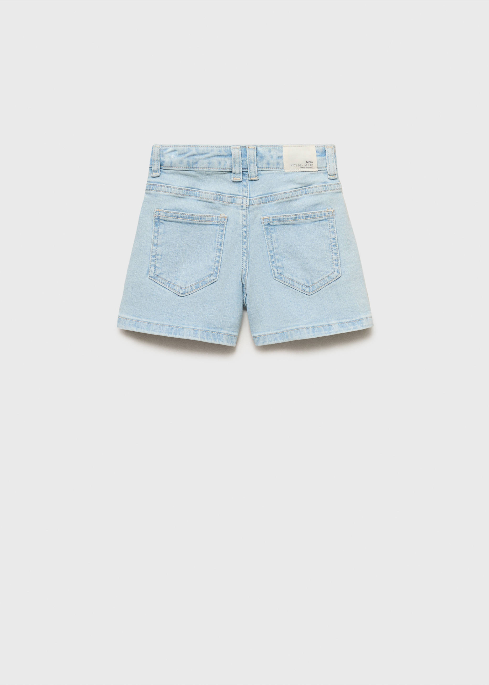 Light blue denim shorts, back view., Light Blue. Ref: 87066711-00.