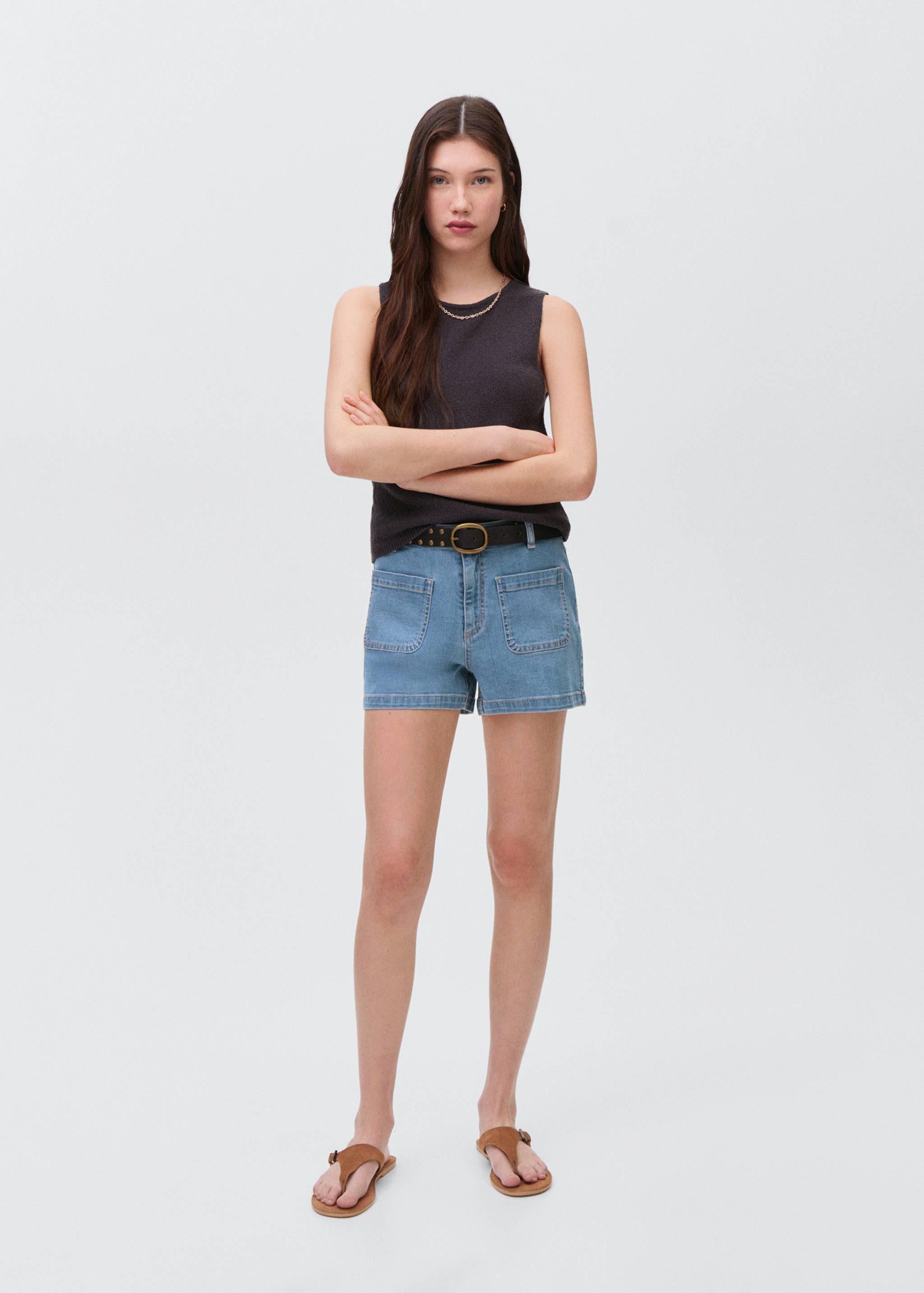 Shorts vaqueros bolsillos - Plano general
