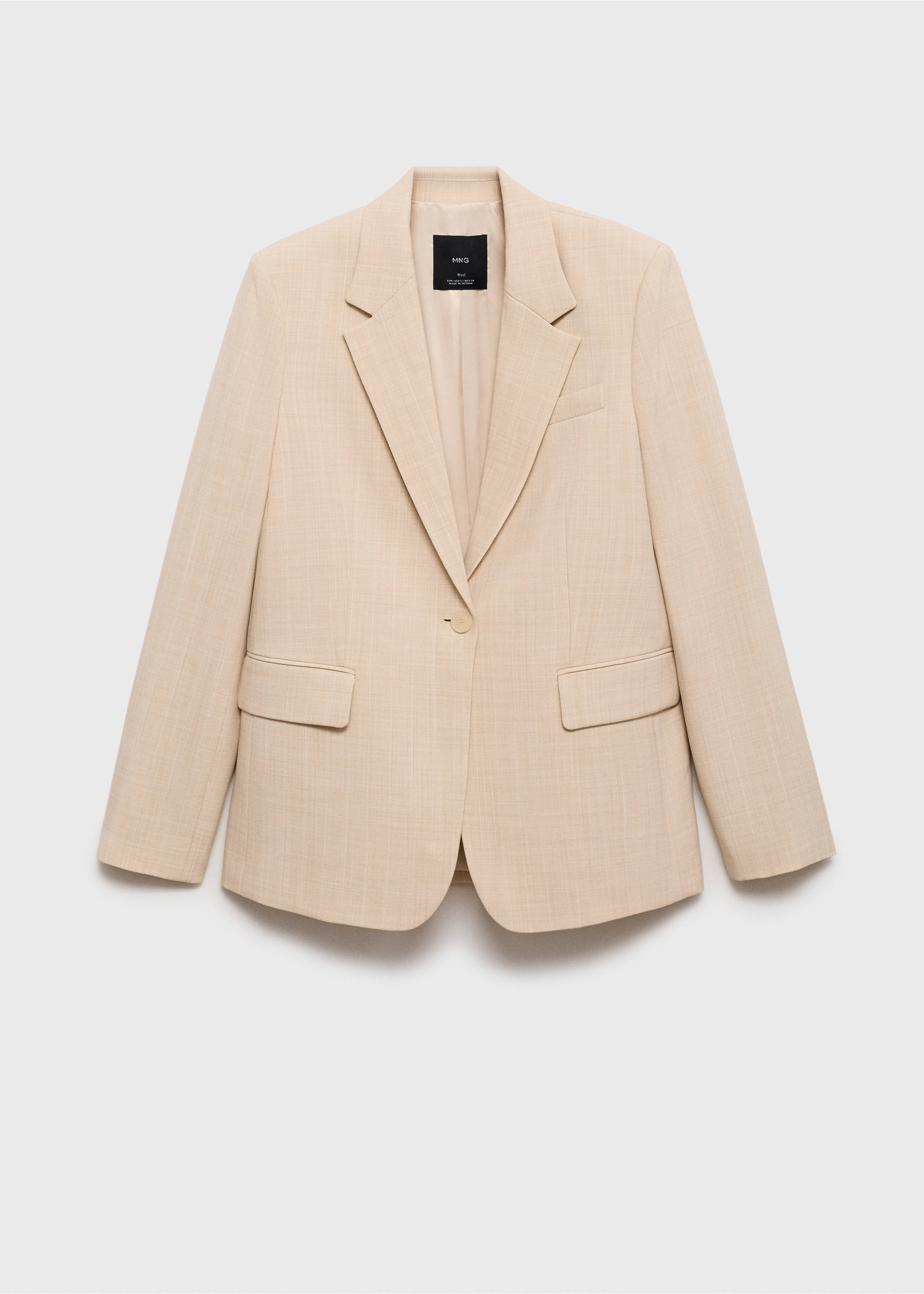 Structured suit blazer - Article without model, Nude. Ref: 87066715-00.