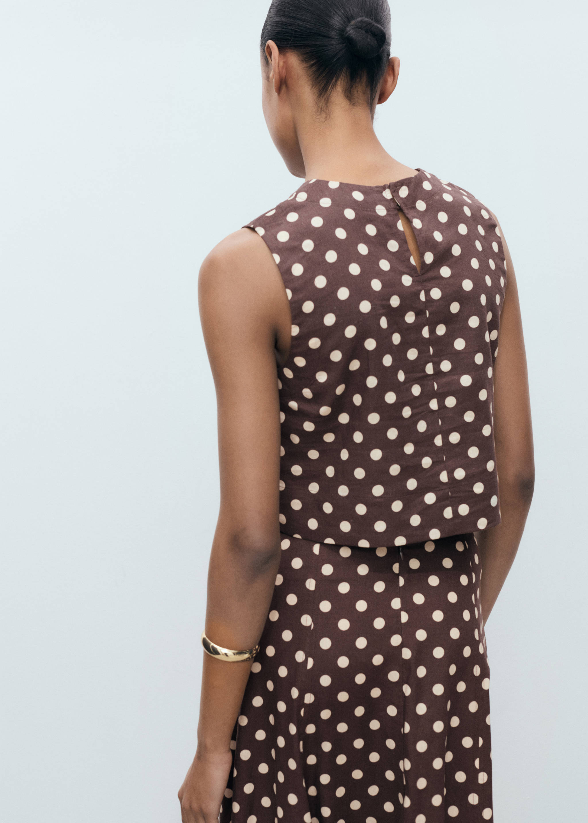 Polka-dot linen crop top - Reverse of the article