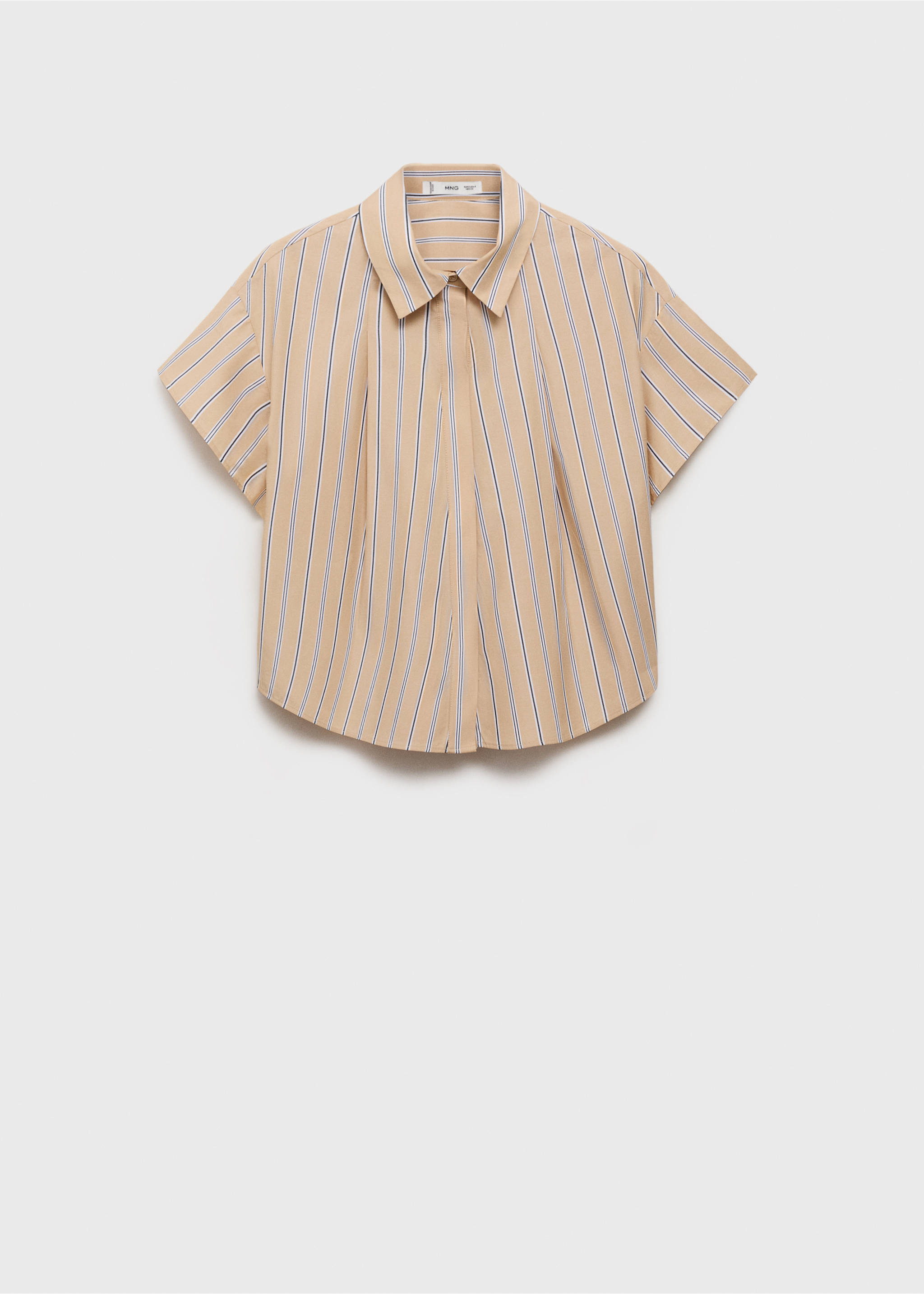 Camisa ratlles màniga curta - Article sense model, Marró. Ref: 87067163-00.