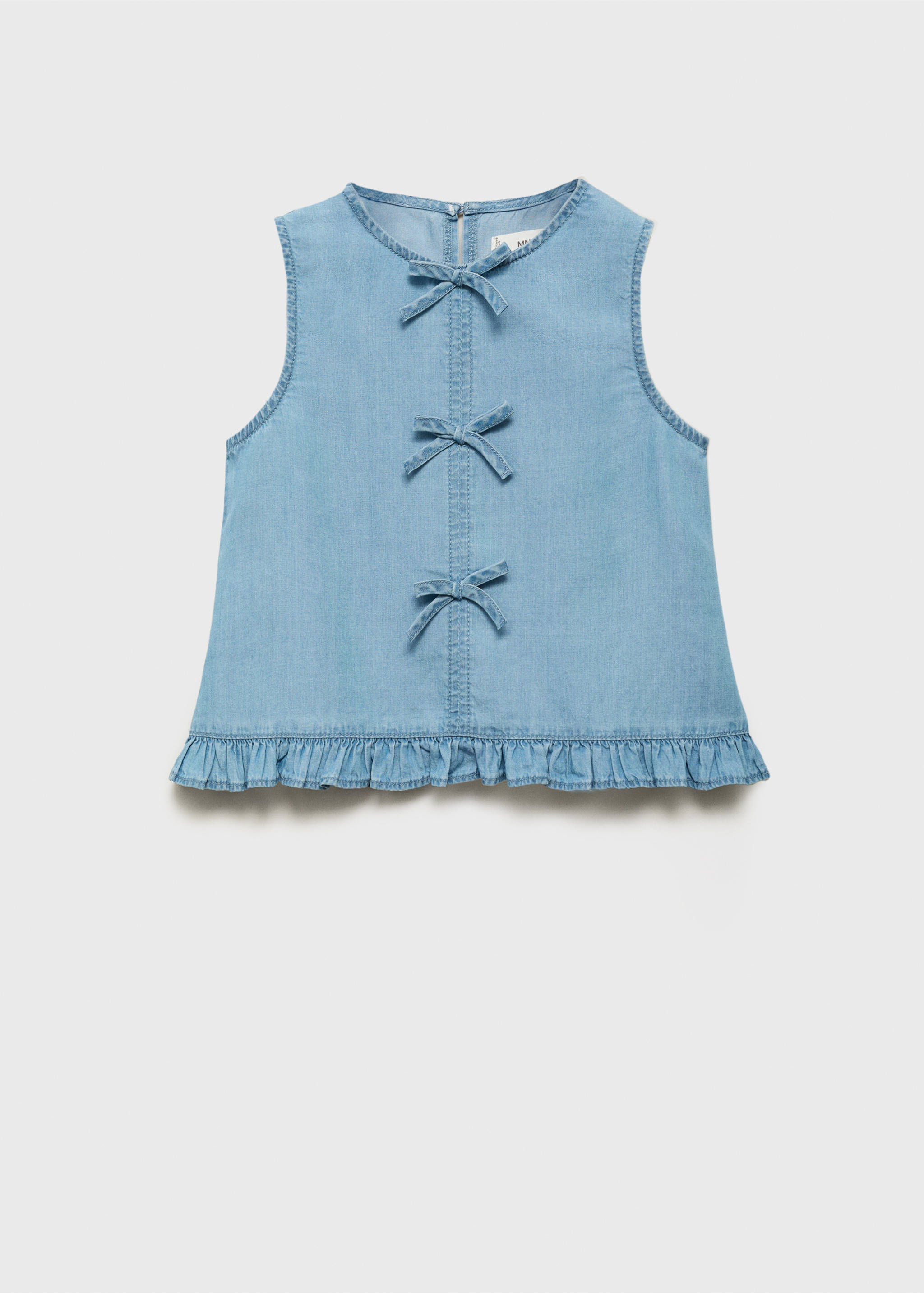 Vid blus rosett - Artikel utan modell, Mellanblå. Ref: 87067164-00.