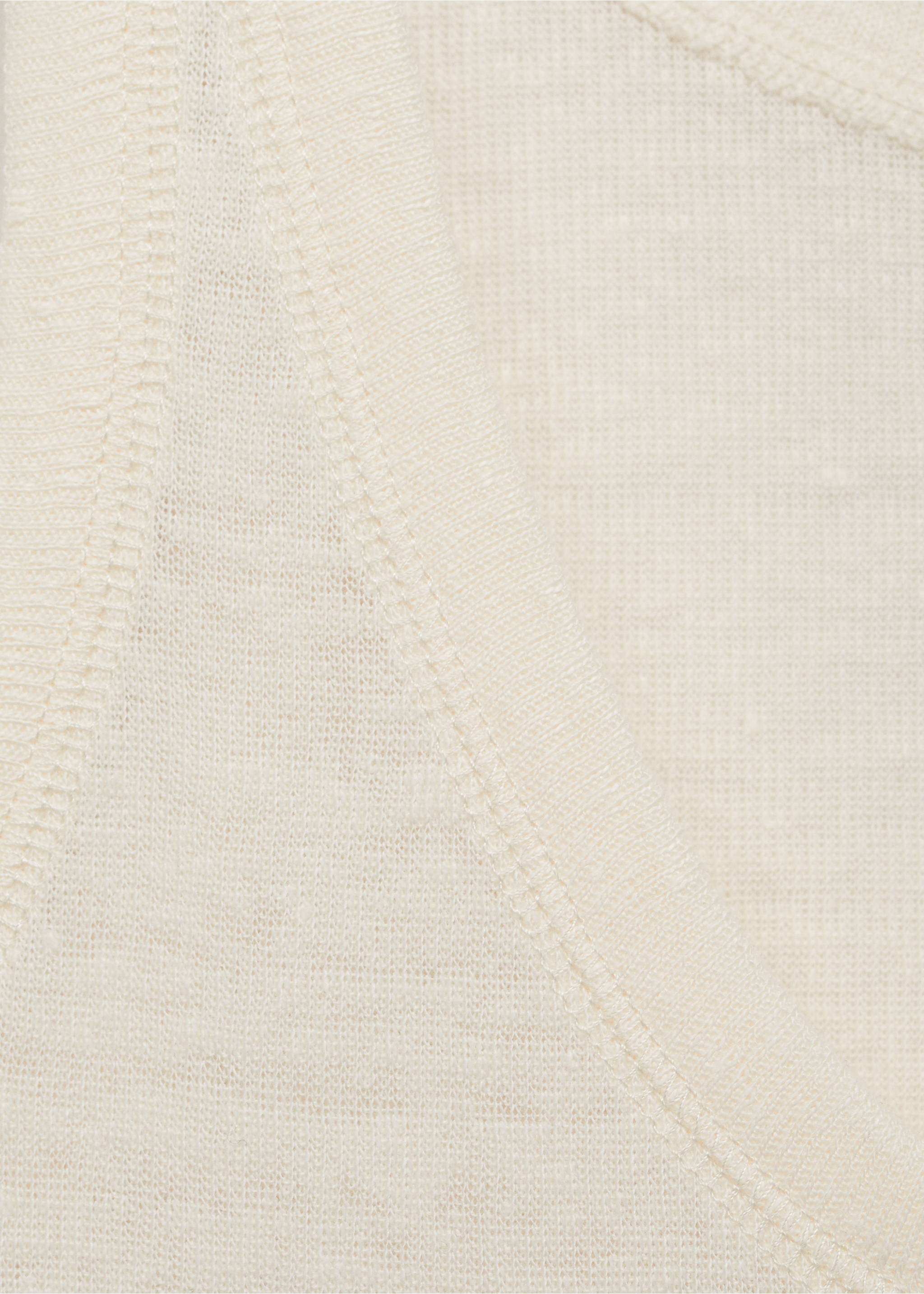 Strap linen top - Details of the article 8, Ecru. Ref: 87067165-00.