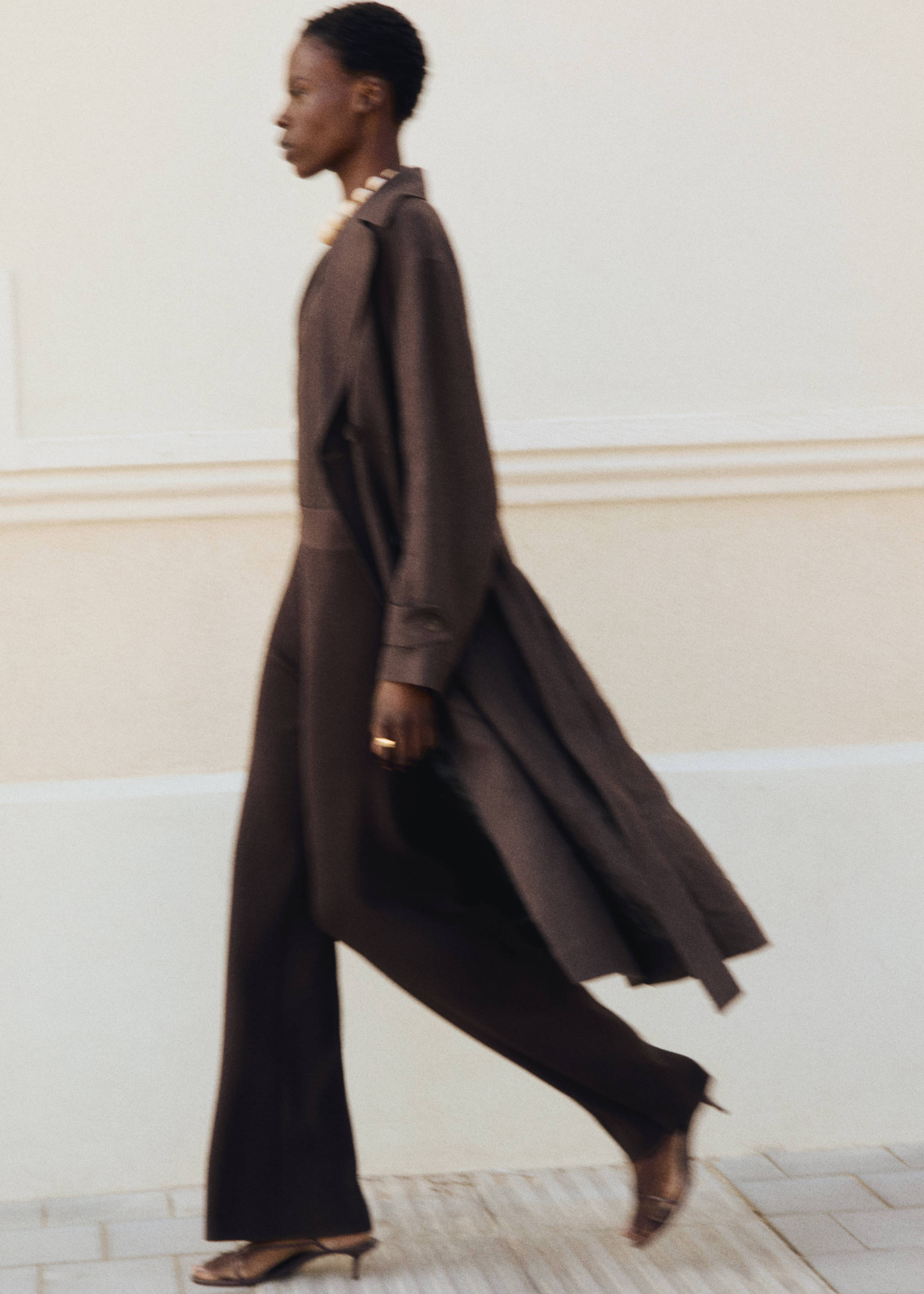 Pantalón recto punto - Detalle del artículo 7, Chocolate. Ref: 87067172-00.