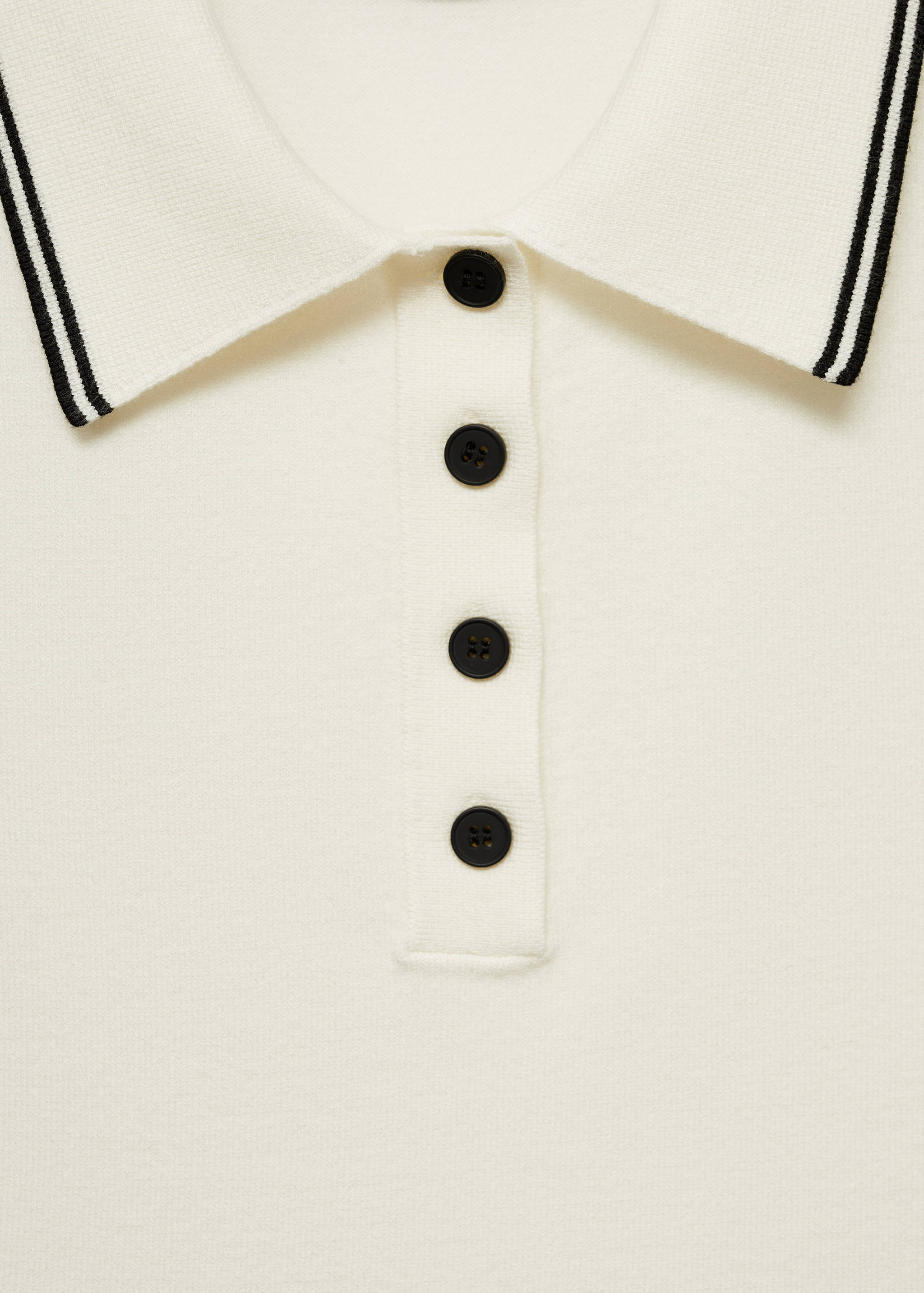 Polo-neck knitted top with contrasting trims - Details of the article 8