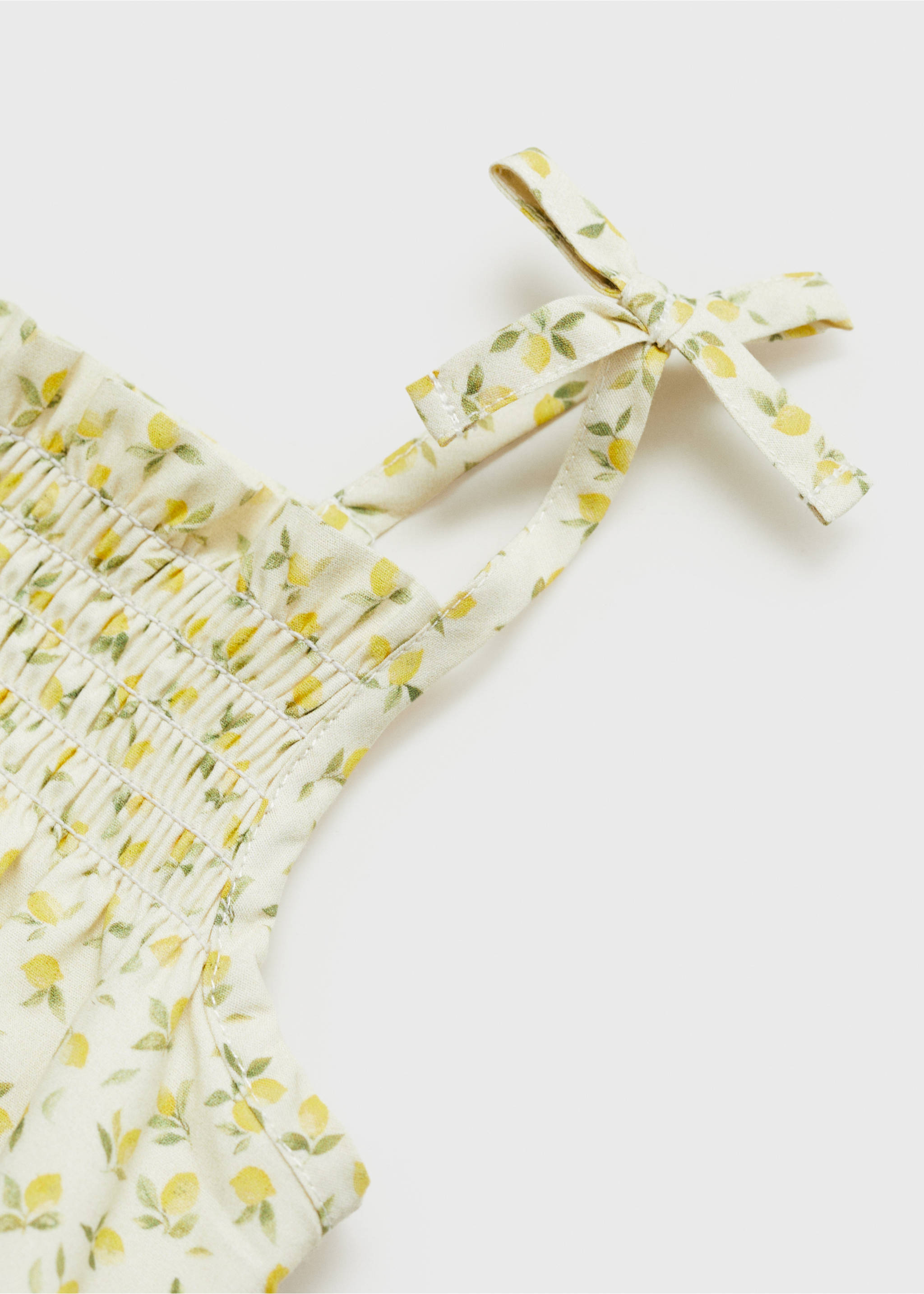 Print cotton one-piece suit - Details of the article 8, Pastel Green. Ref: 87067177-00.