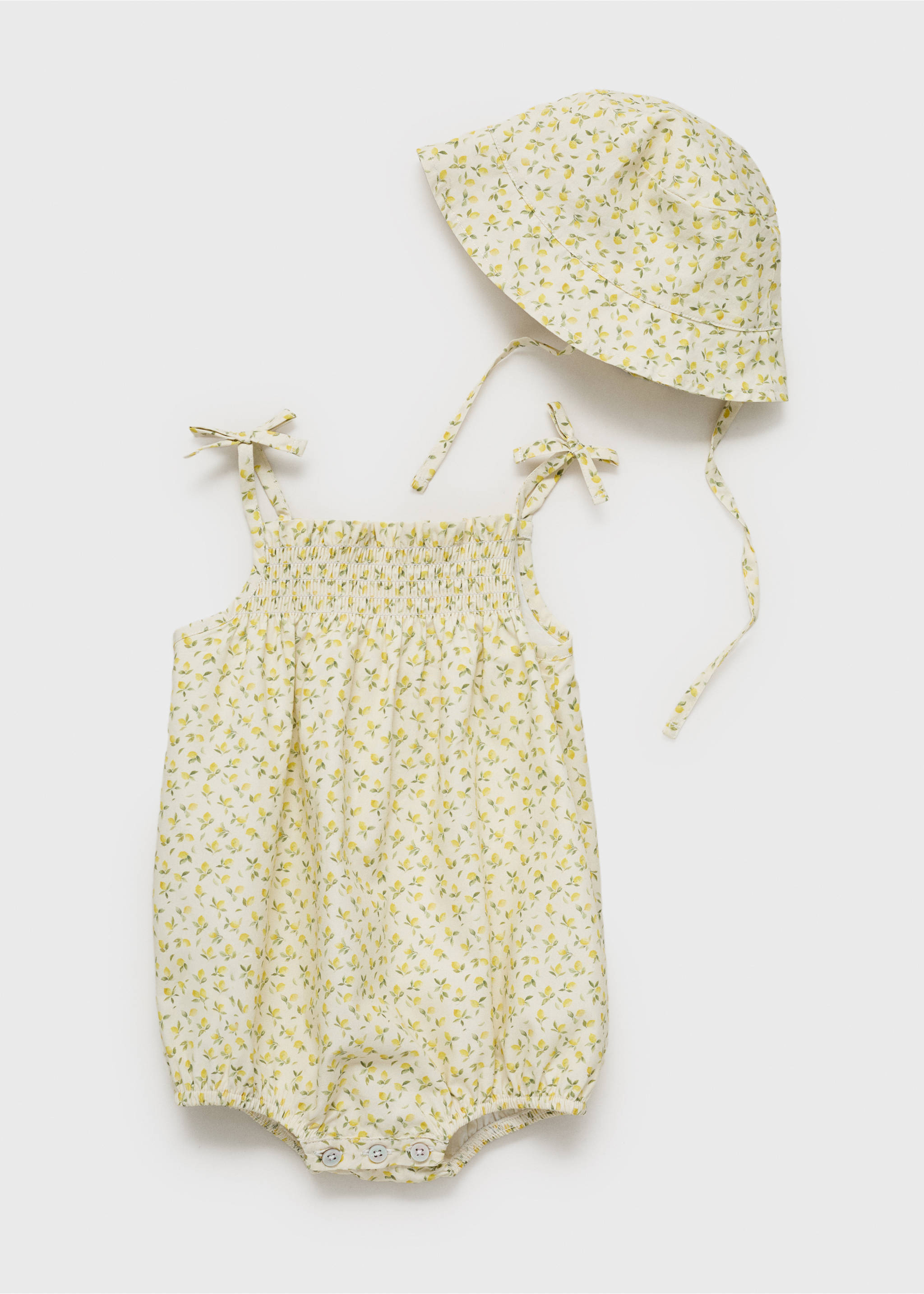 Print cotton one-piece suit - Details of the article 0, Pastel Green. Ref: 87067177-00.