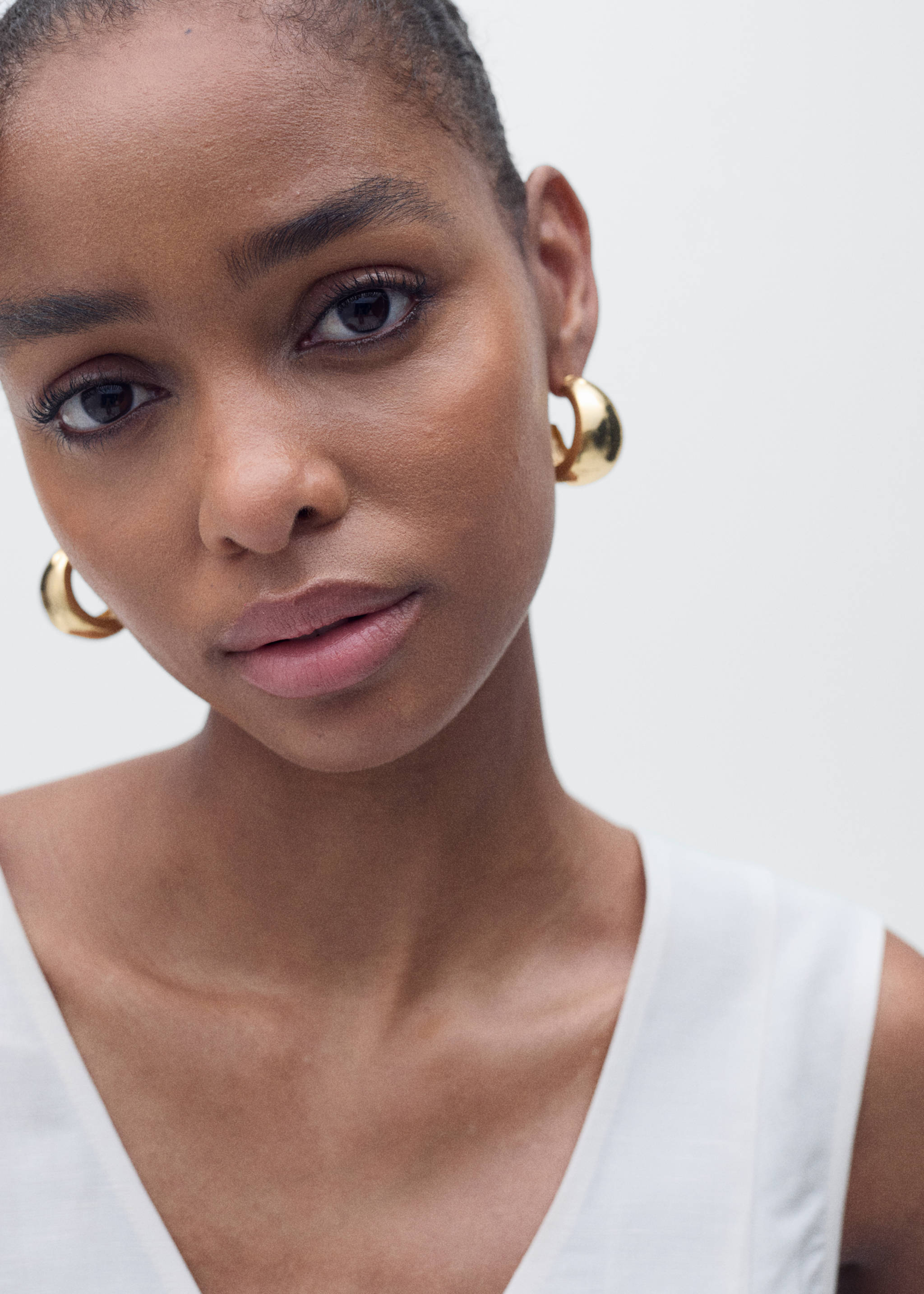 Linen-blend peplum top - Details of the article 1