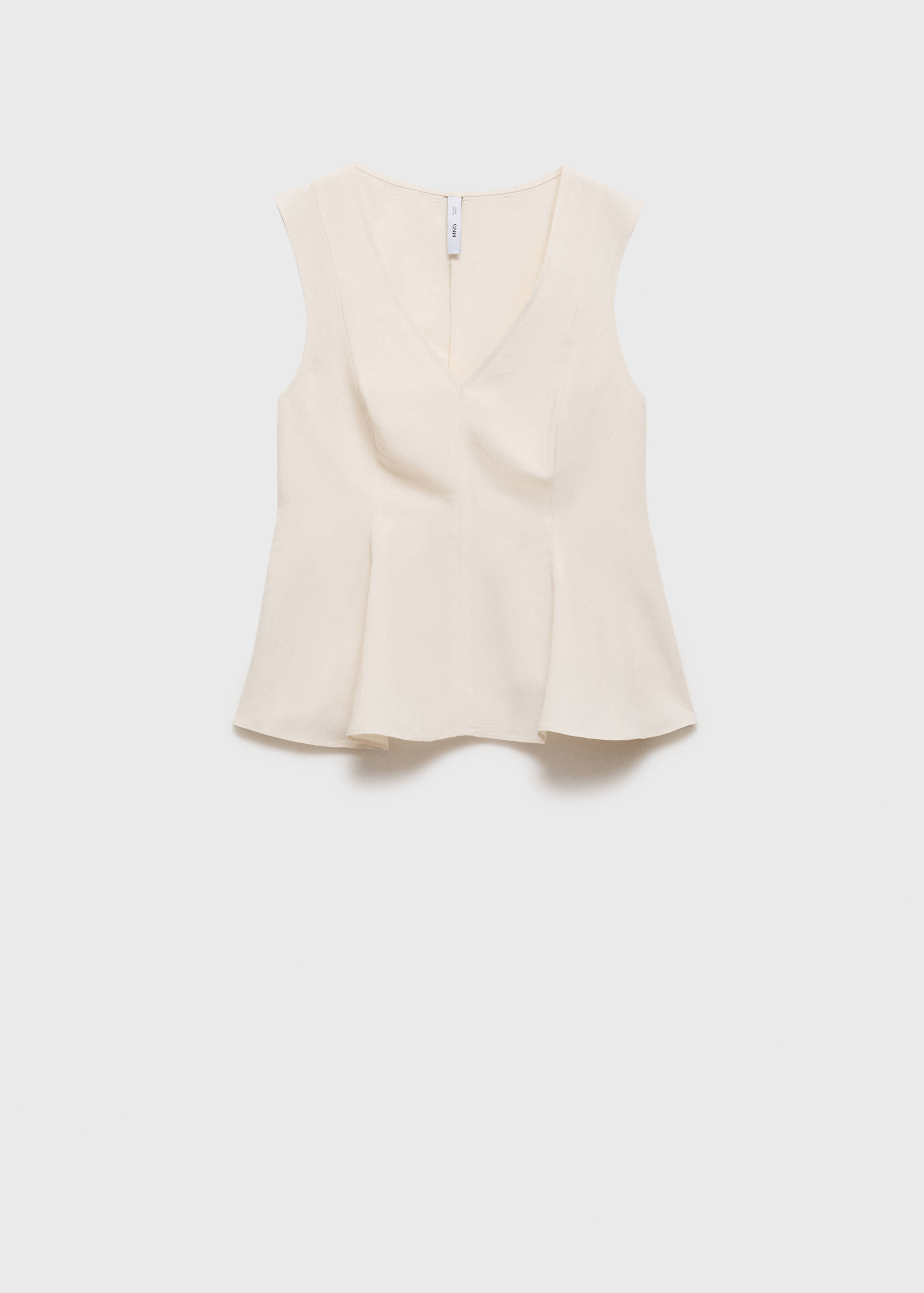 Linen-blend peplum top - Article without model