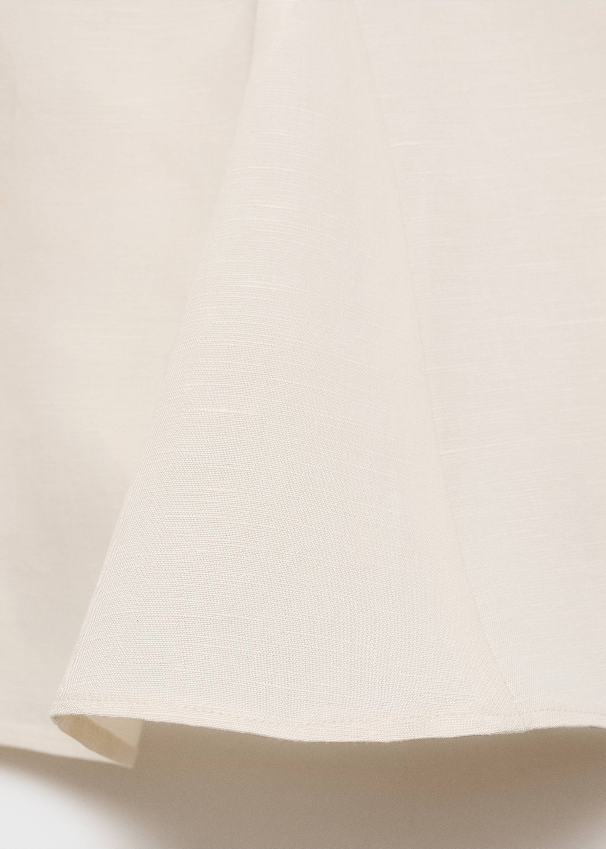 Linen-blend peplum top - Details of the article 0, Ecru. Ref: 87067179-00.