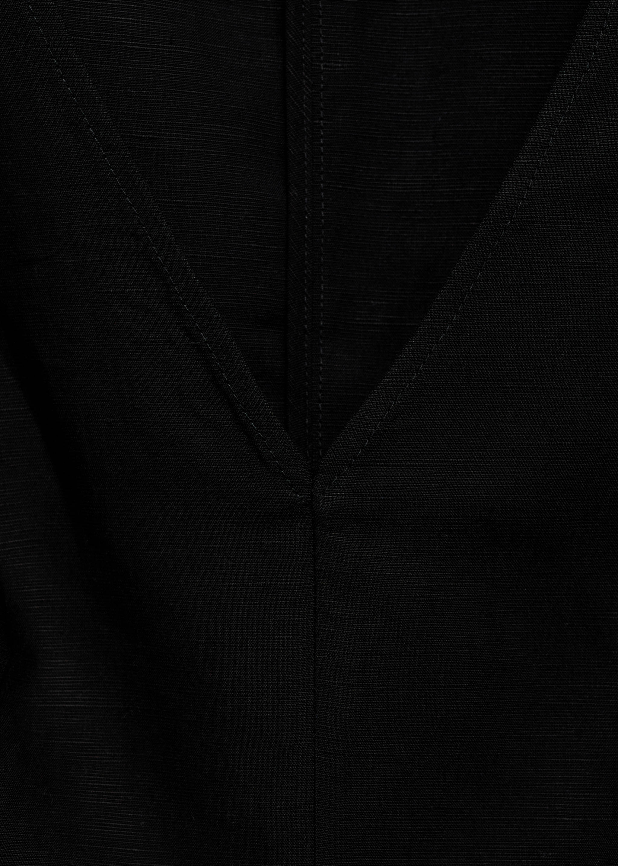 Linen-blend peplum top - Details of the article 0, Black. Ref: 87067179-00.